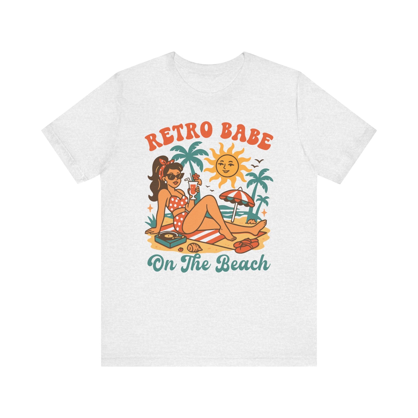 Retro Babe on the Beach–Unisex Jersey Short Sleeve Tee–EXPRESS DELIVERY*