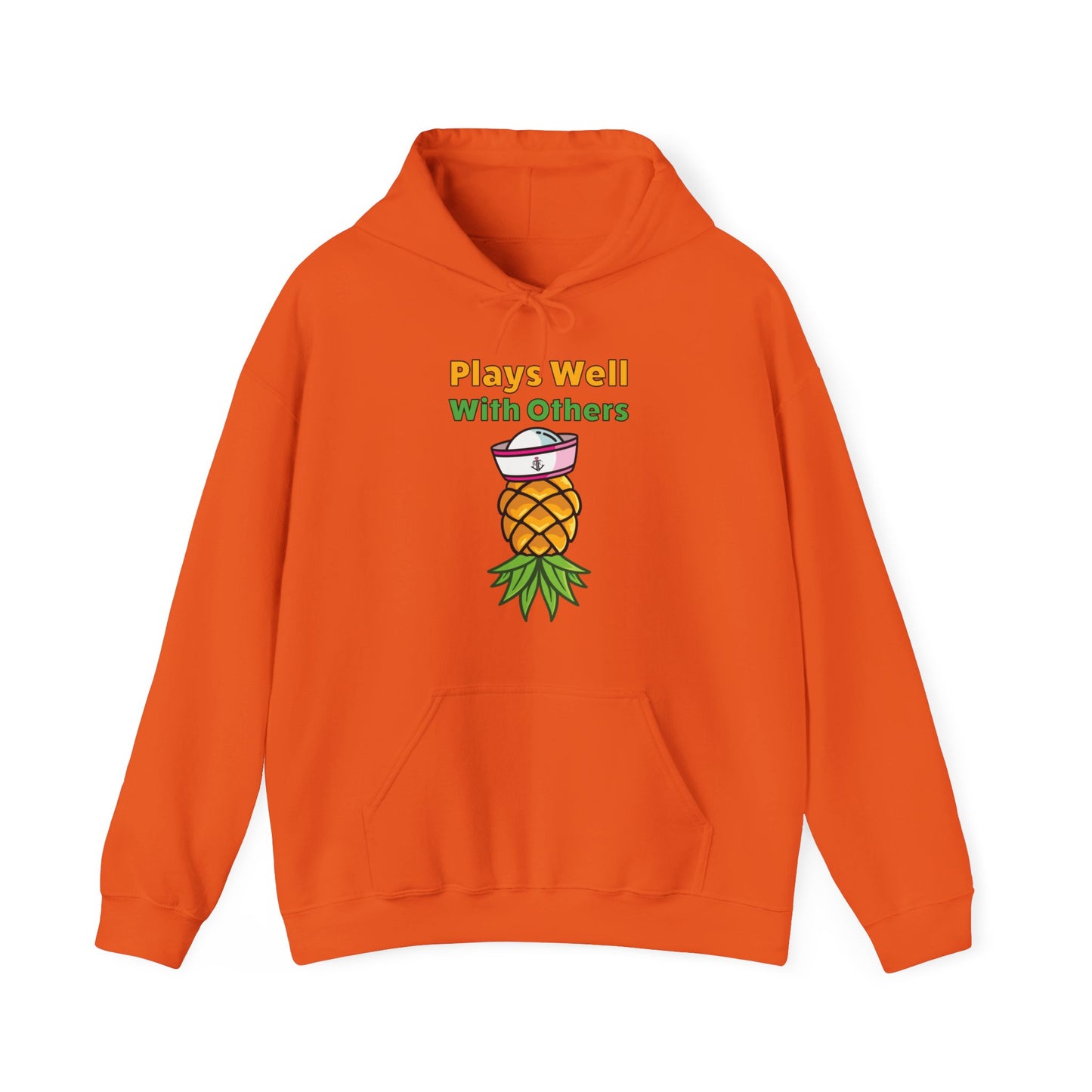 Upside Down Pineapple–Plays Well With Others–Unisex Heavy Blend™ Hooded Sweatshirt