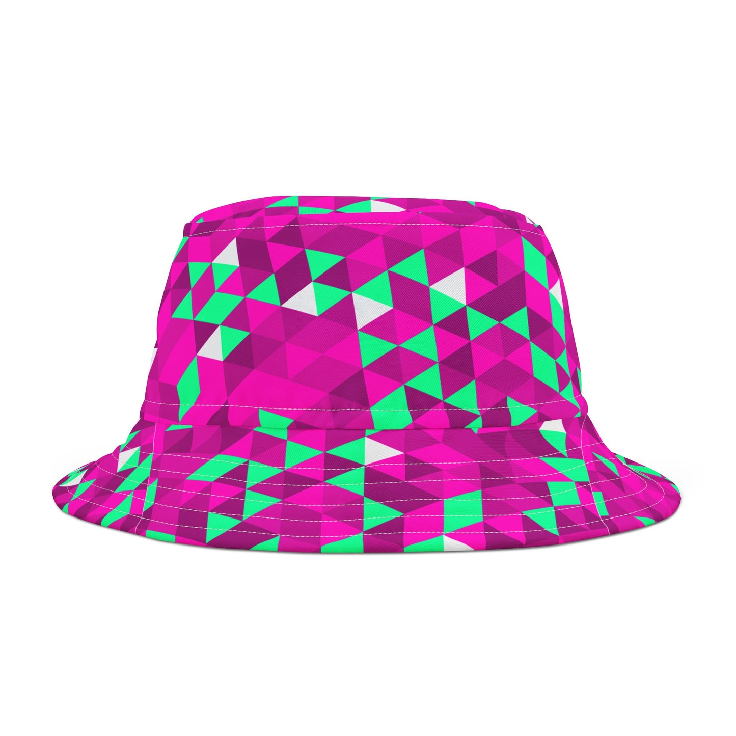 Pink & Teal Triangles–Bucket Hat (AOP)