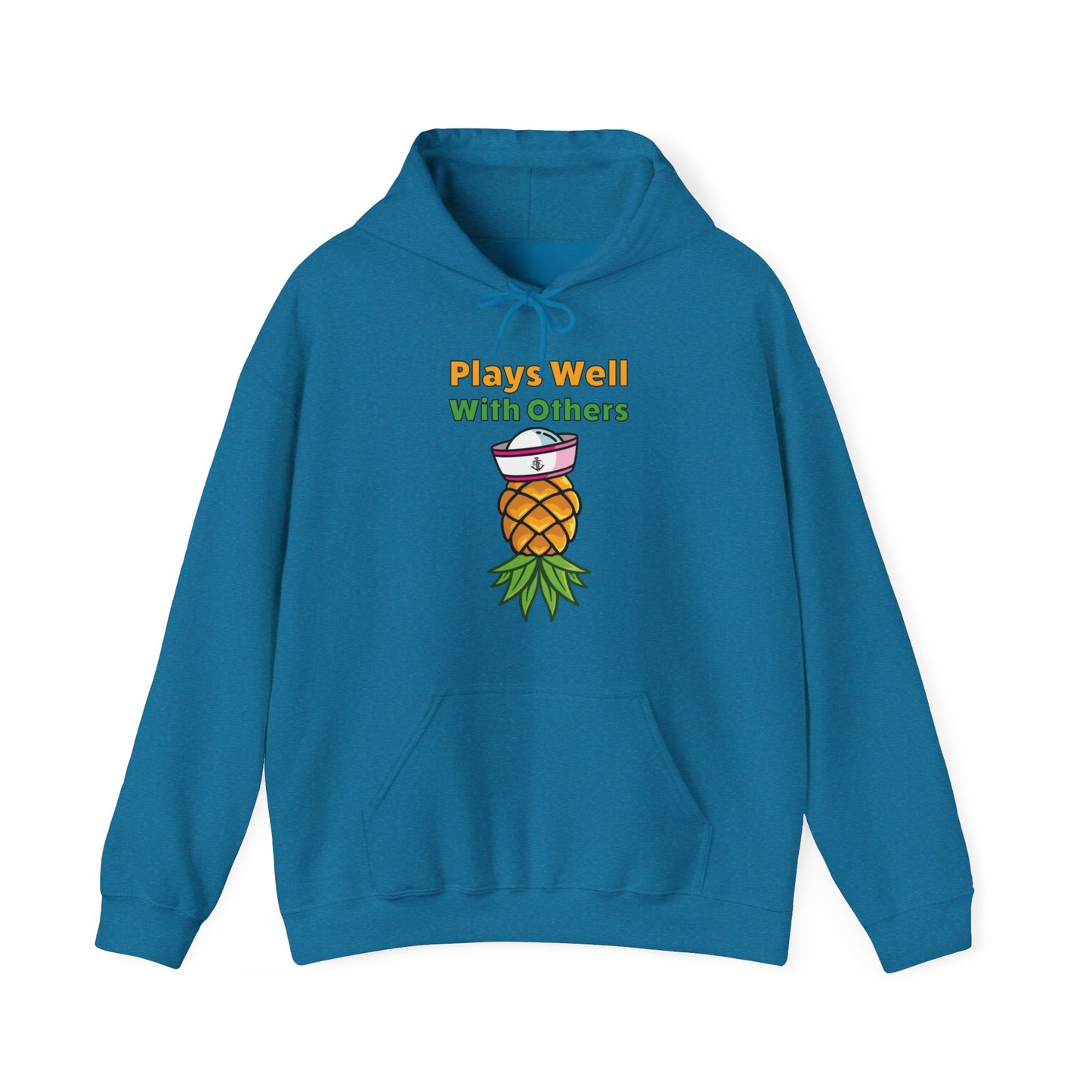 Upside Down Pineapple–Plays Well With Others–Unisex Heavy Blend™ Hooded Sweatshirt