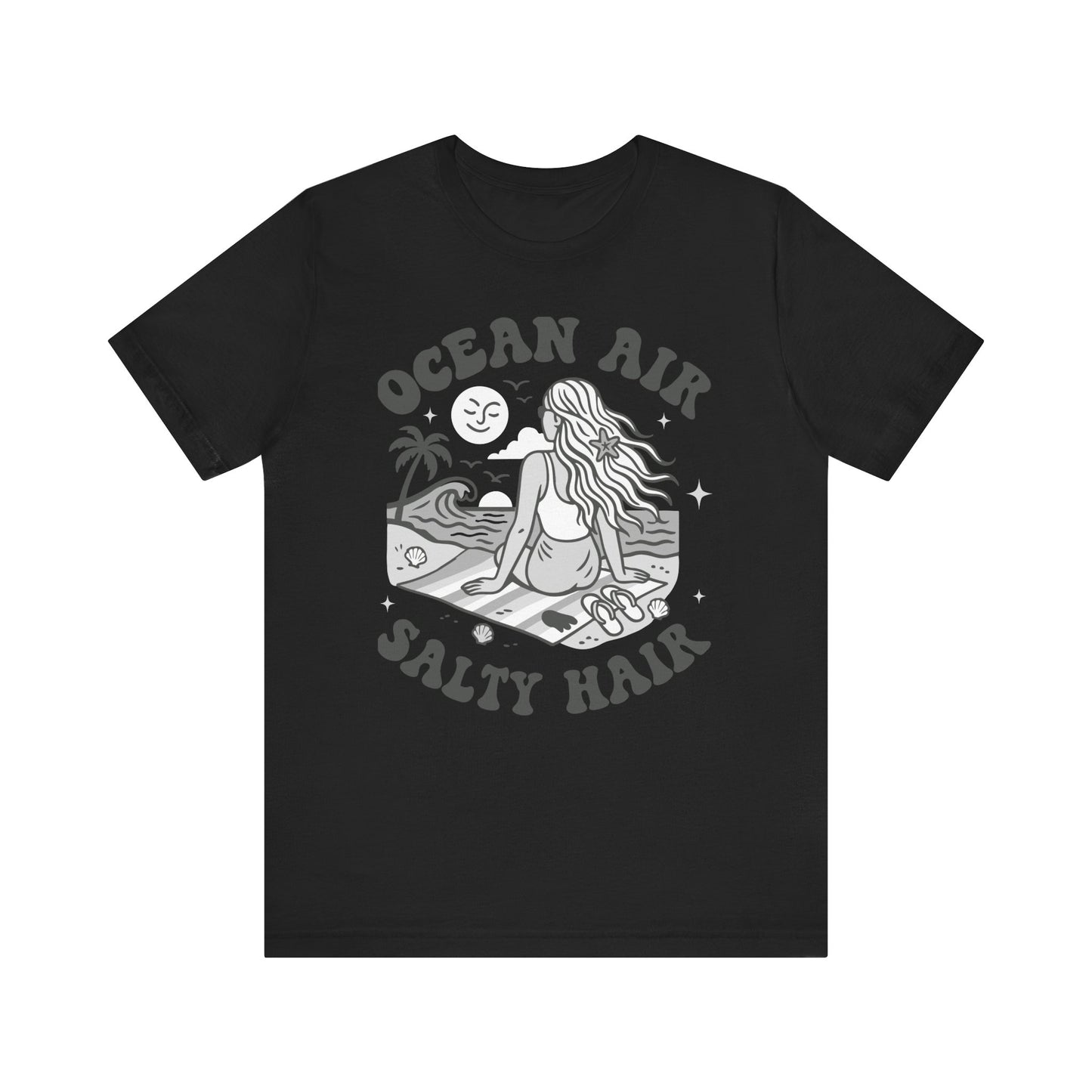 Ocean Air Salty Hair White–Unisex Jersey Short Sleeve Tee–EXPRESS DELIVERY*