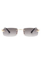 Rectangle Narrow Fashion Tinted Retro Sunglasses