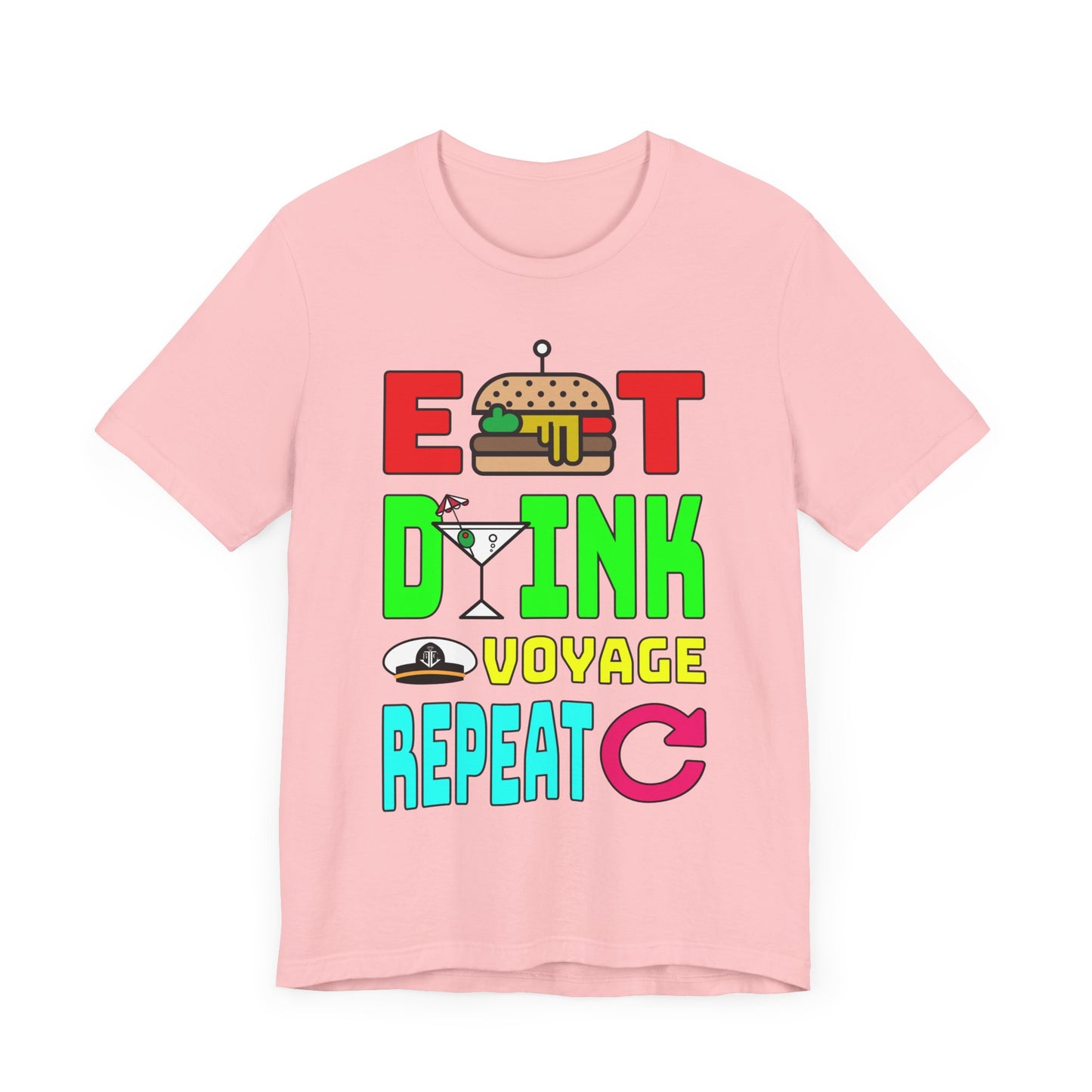 Eat Drink Voyage Repeat, Cocktail–Unisex Jersey Short Sleeve Tee–EXPRESS DELIVERY*