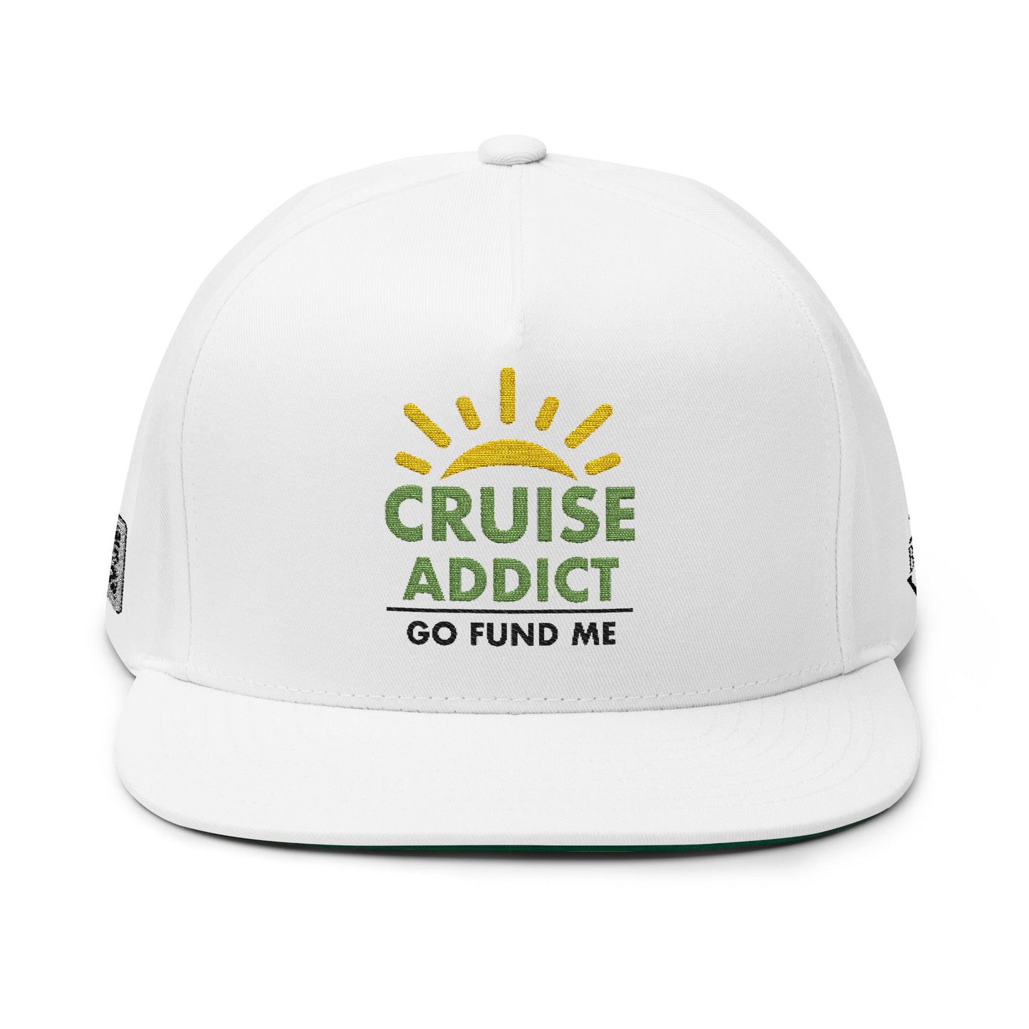 Cruise Addict Black-Go Fund Me-Embroidered Flat Bill Cap