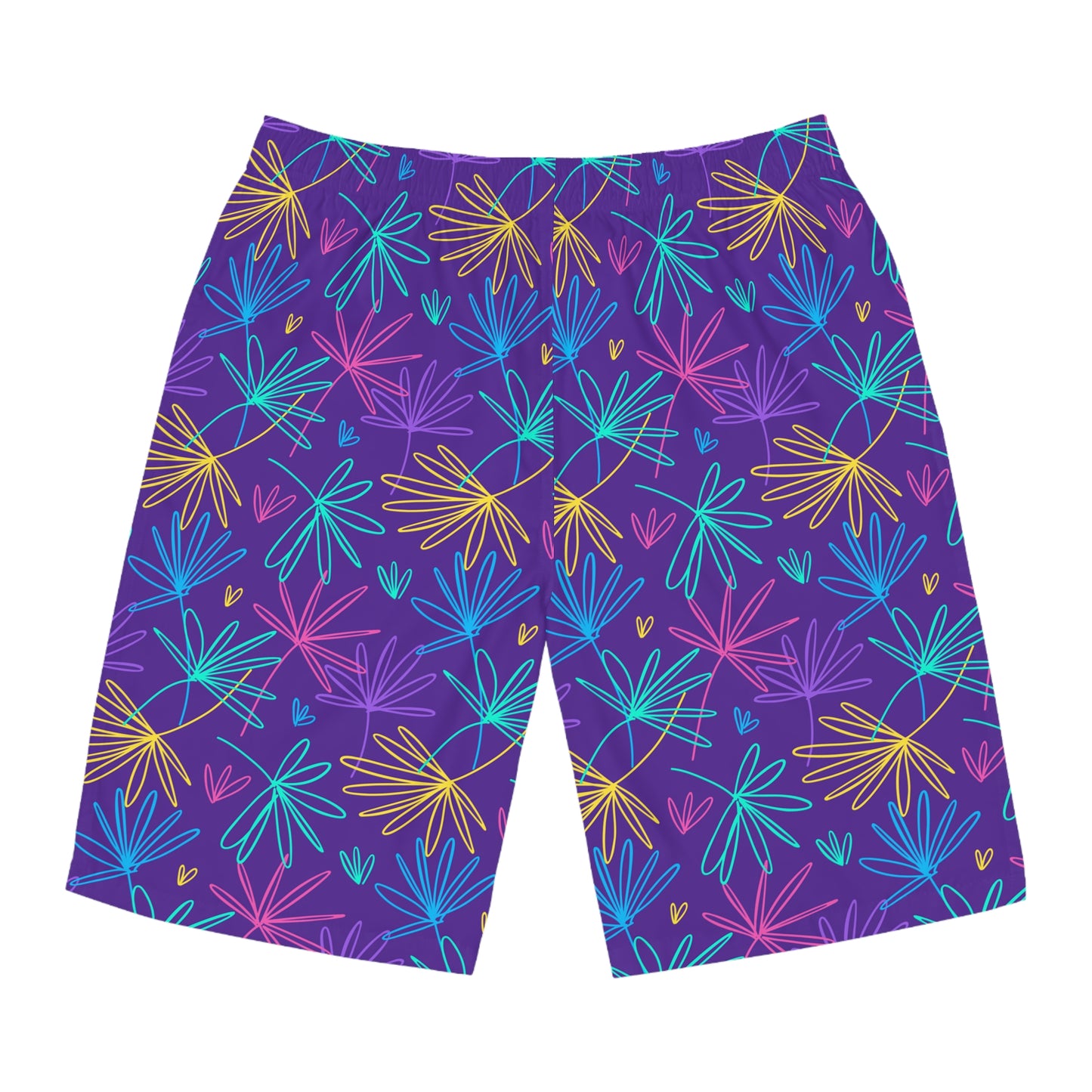 Neon Palms–Men's Board Shorts (AOP)