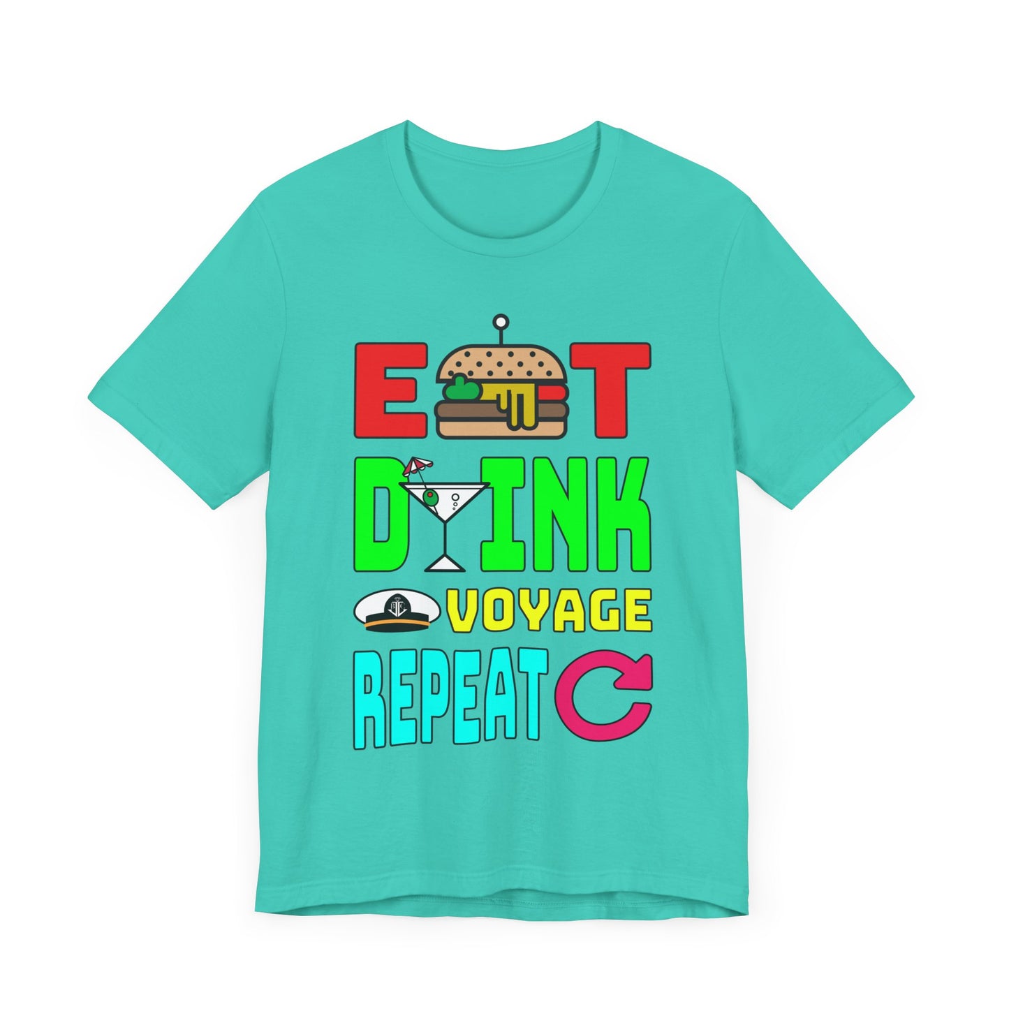 Eat Drink Voyage Repeat, Cocktail–Unisex Jersey Short Sleeve Tee–EXPRESS DELIVERY*