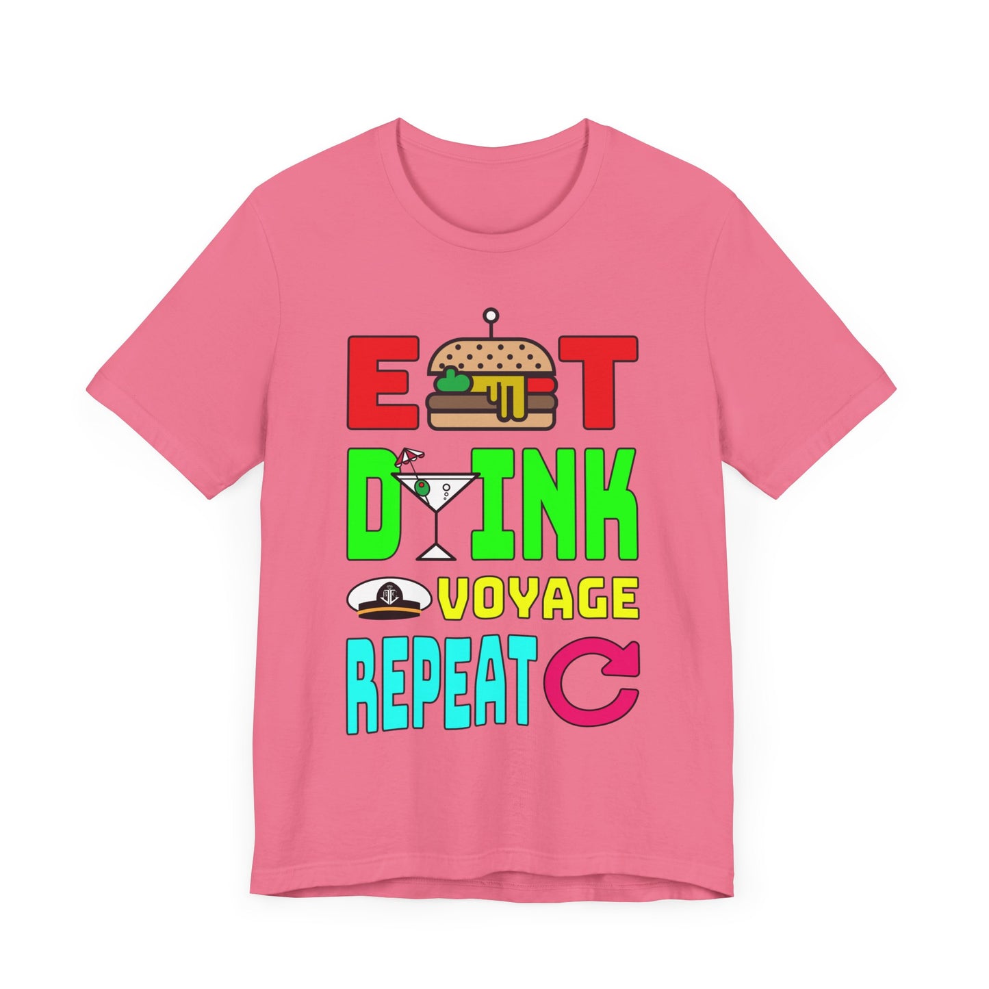 Eat Drink Voyage Repeat, Cocktail–Unisex Jersey Short Sleeve Tee–EXPRESS DELIVERY*