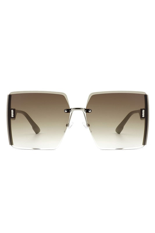 Square Oversize Half Frame Fashion Sunglasses