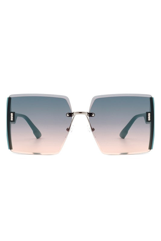 Square Oversize Half Frame Fashion Sunglasses