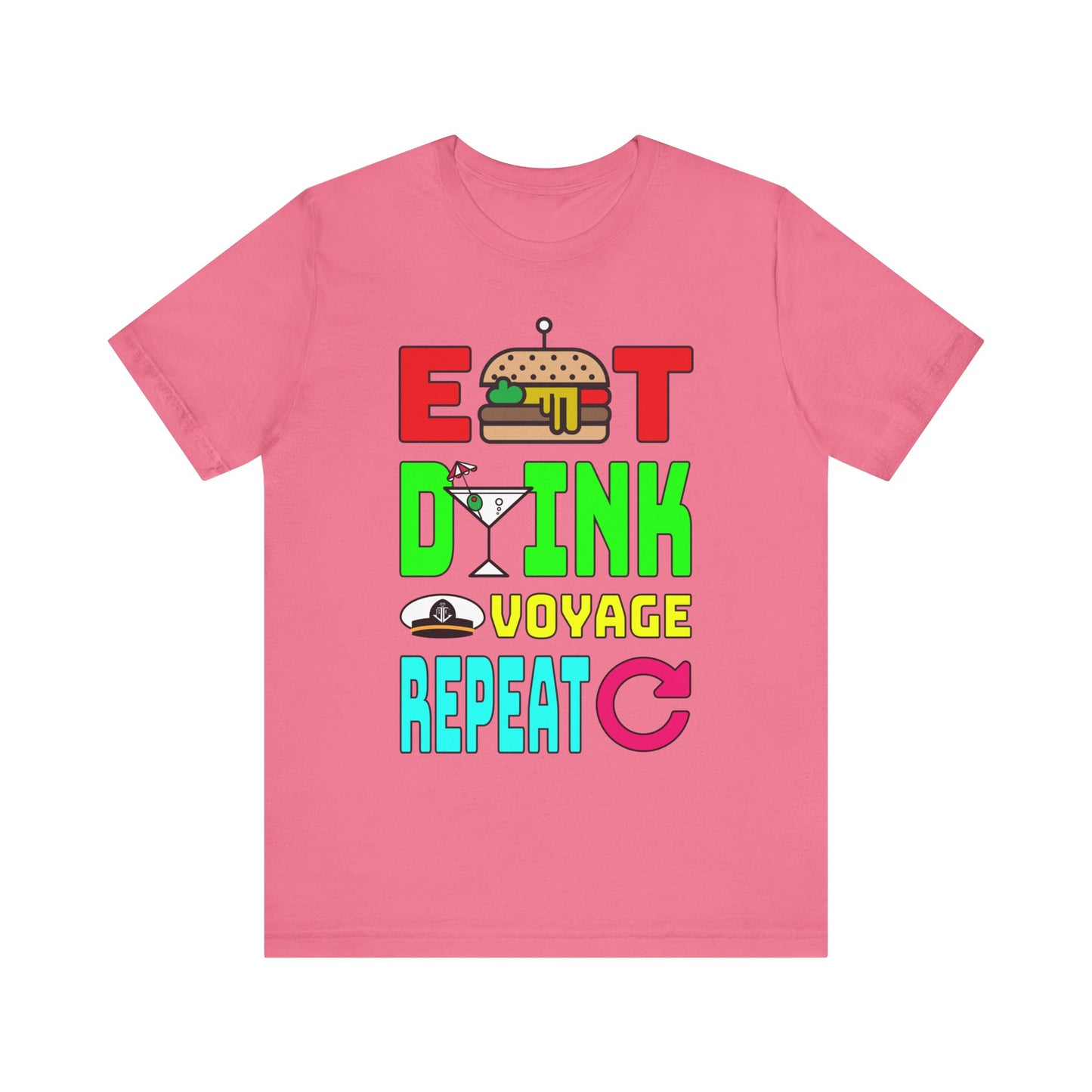 Eat Drink Voyage Repeat, Cocktail–Unisex Jersey Short Sleeve Tee–EXPRESS DELIVERY*