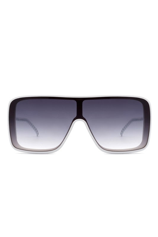 Square Fashion Flat Top Oversize Retro Sunglasses
