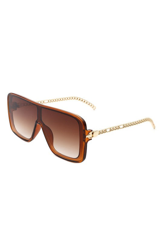 Square Fashion Flat Top Oversize Retro Sunglasses
