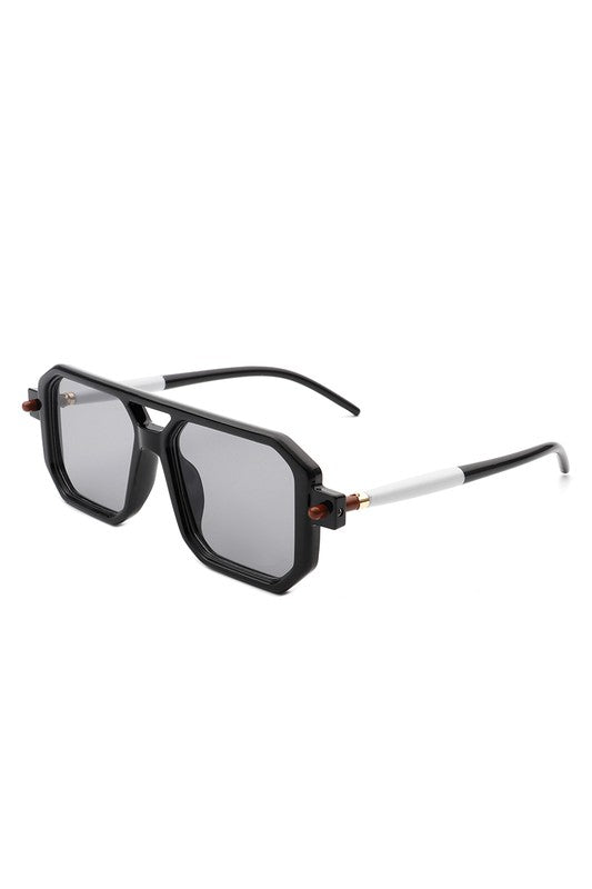 Retro Square Flat Top Brow-Bar Fashion Sunglasses