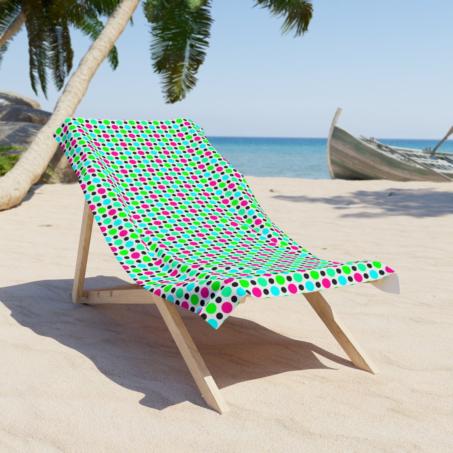 Tropical Circle Pattern v2–Beach Towel