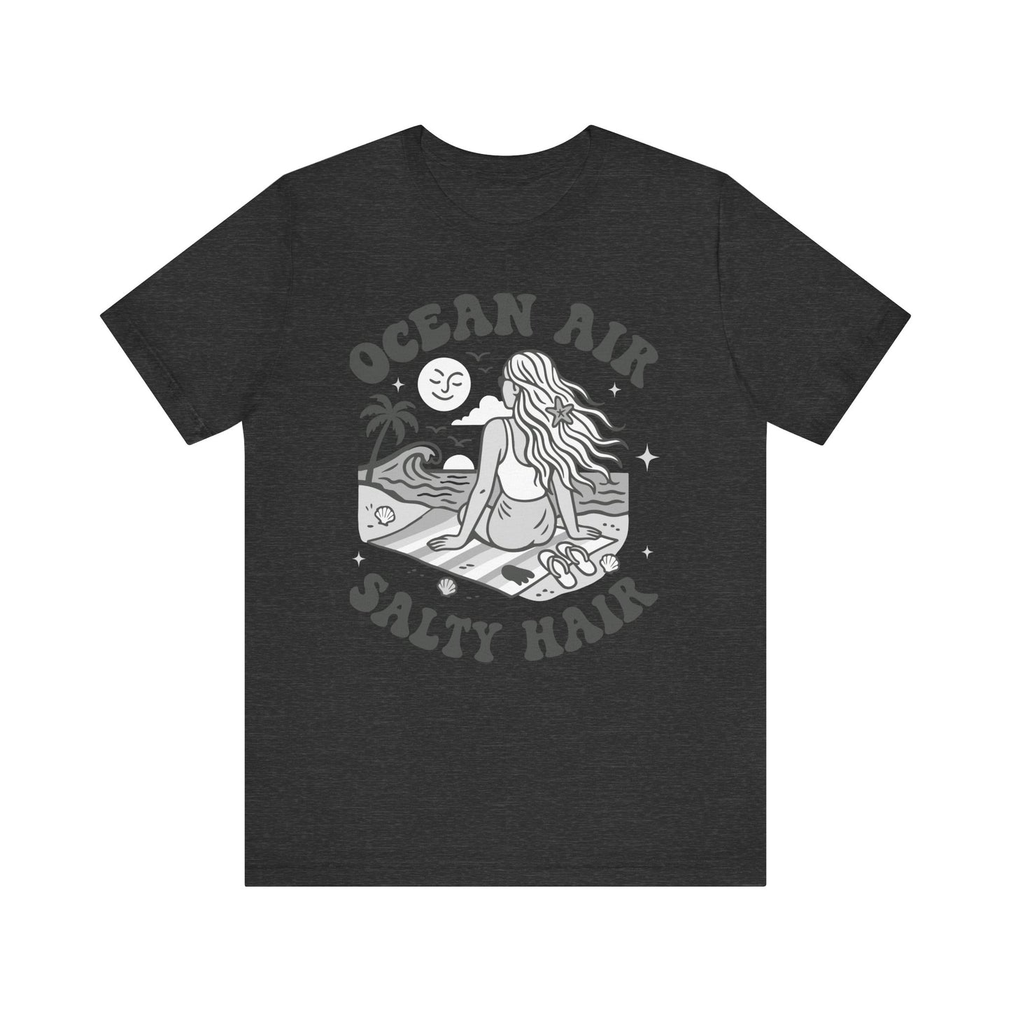 Ocean Air Salty Hair White–Unisex Jersey Short Sleeve Tee–EXPRESS DELIVERY*