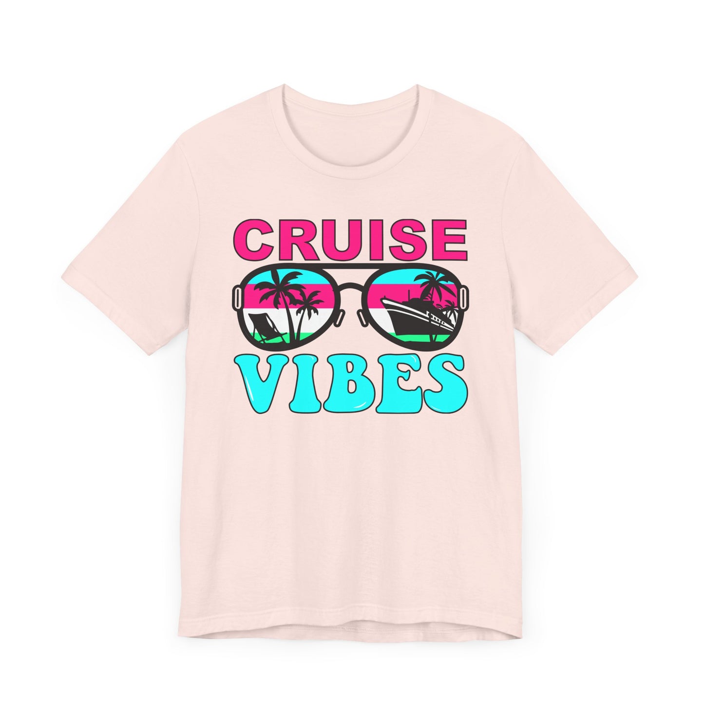 Cruise Vibes–Pink & Blue–Unisex Jersey Short Sleeve Tee–EXPRESS DELIVERY*