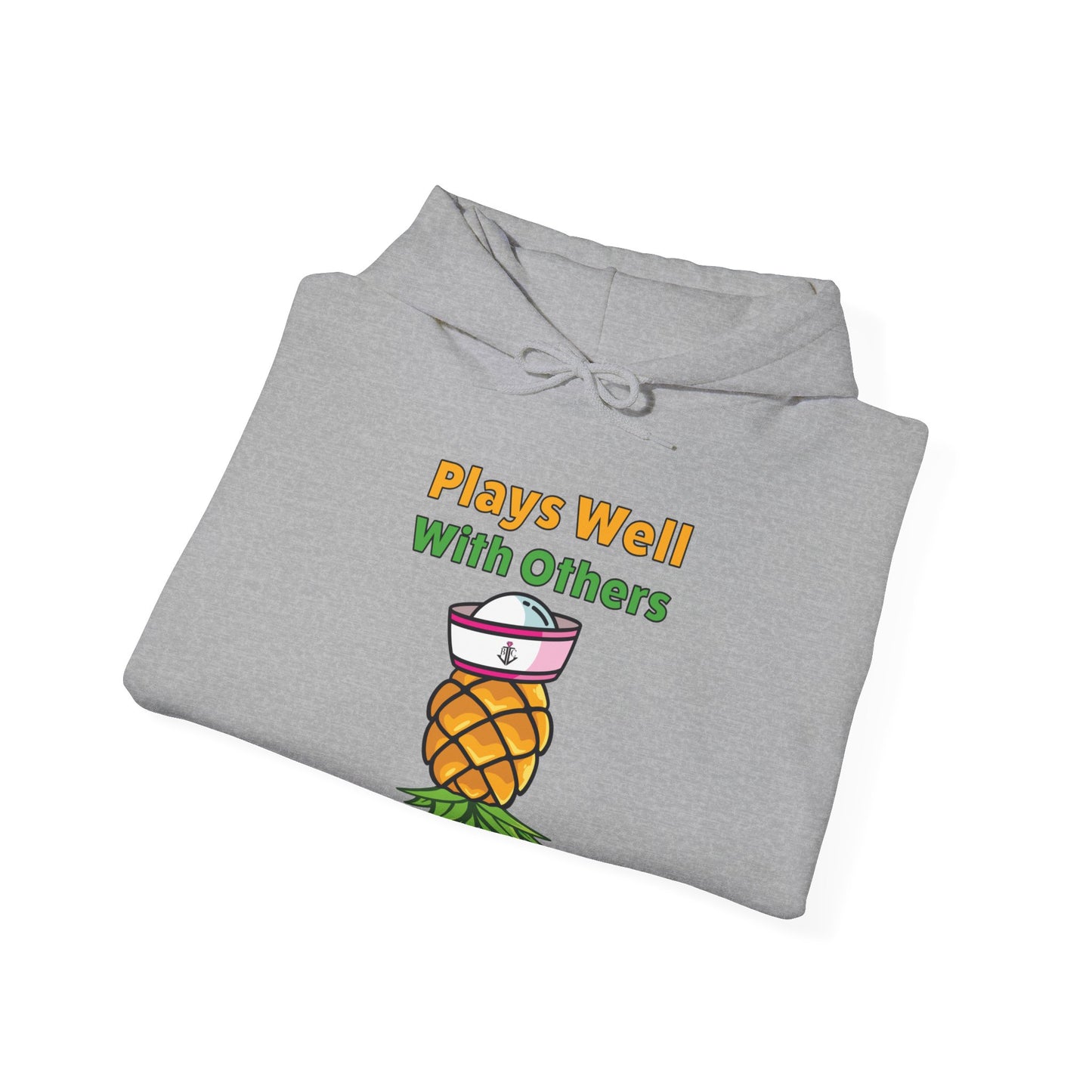 Upside Down Pineapple–Plays Well With Others–Unisex Heavy Blend™ Hooded Sweatshirt