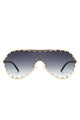 Oversize Rhinestone Fashion Aviator Sunglasses