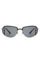 Retro Rimless Oval Tinted Round Sunglasses