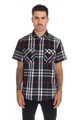 Weiv Men's Casual Short Sleeve Checker Shirts