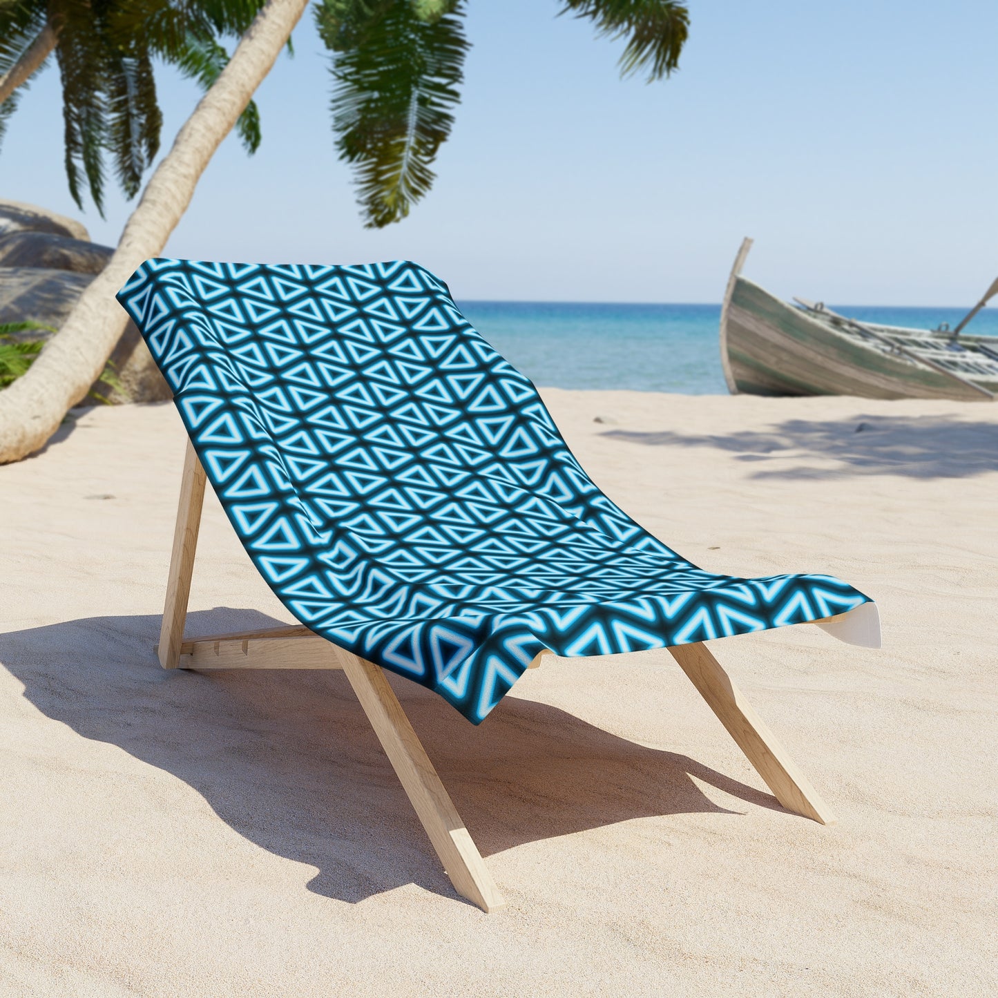 Neon Triangles–Beach Towel