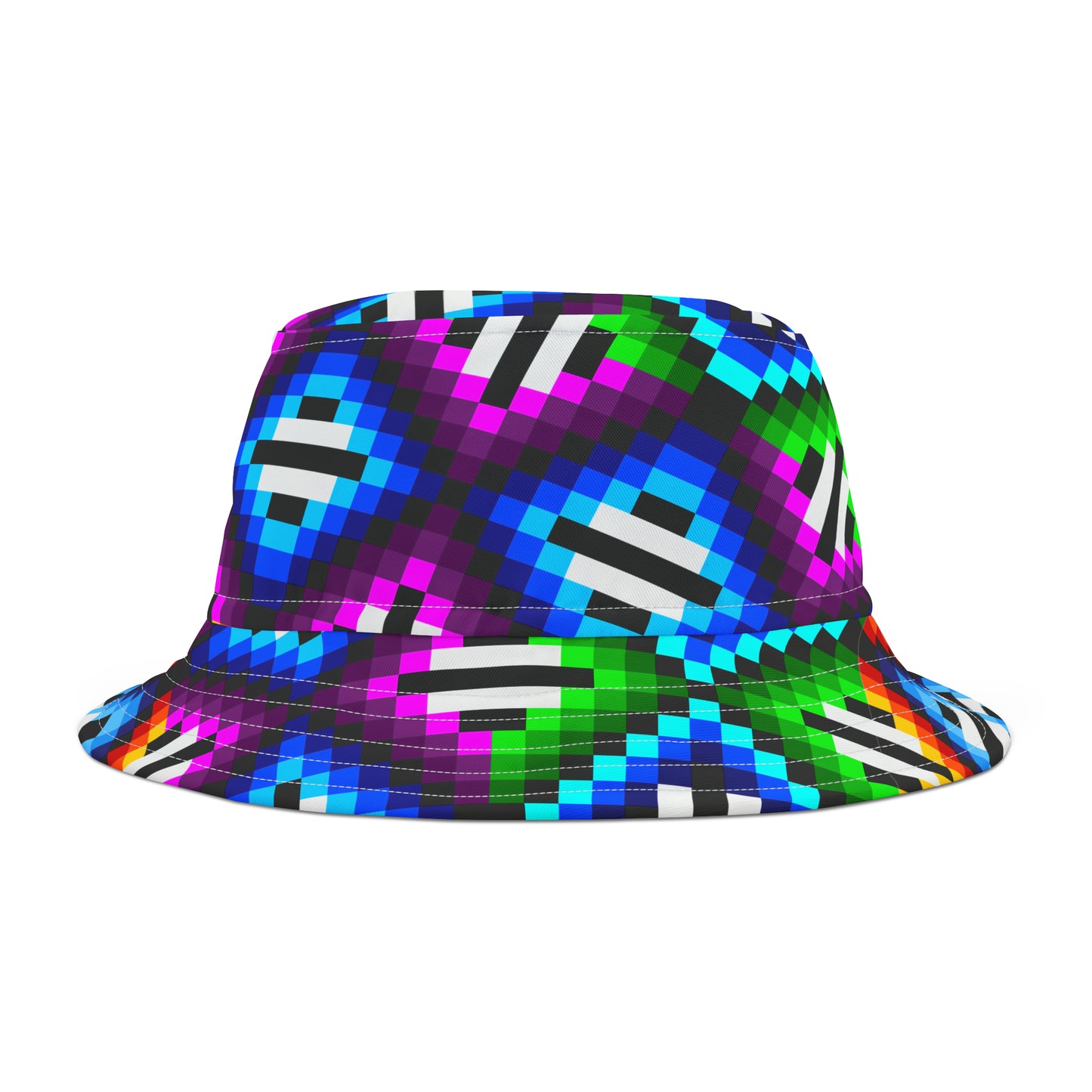 Purple, Blue Orange Triangles–Bucket Hat (AOP)