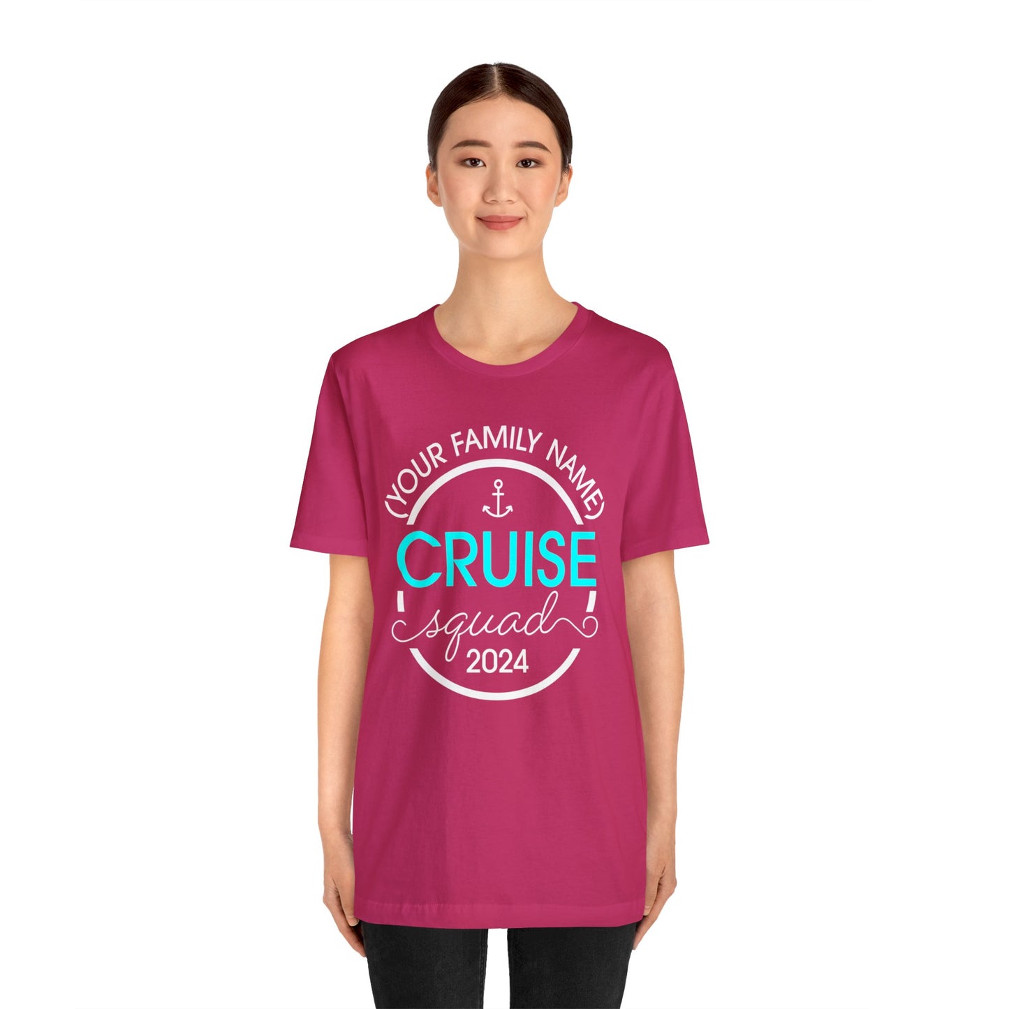Cruise Squad 2024 (Your Family Name) Custom–Unisex Lightweight Fashion Tee–EXPRESS DELIVERY*
