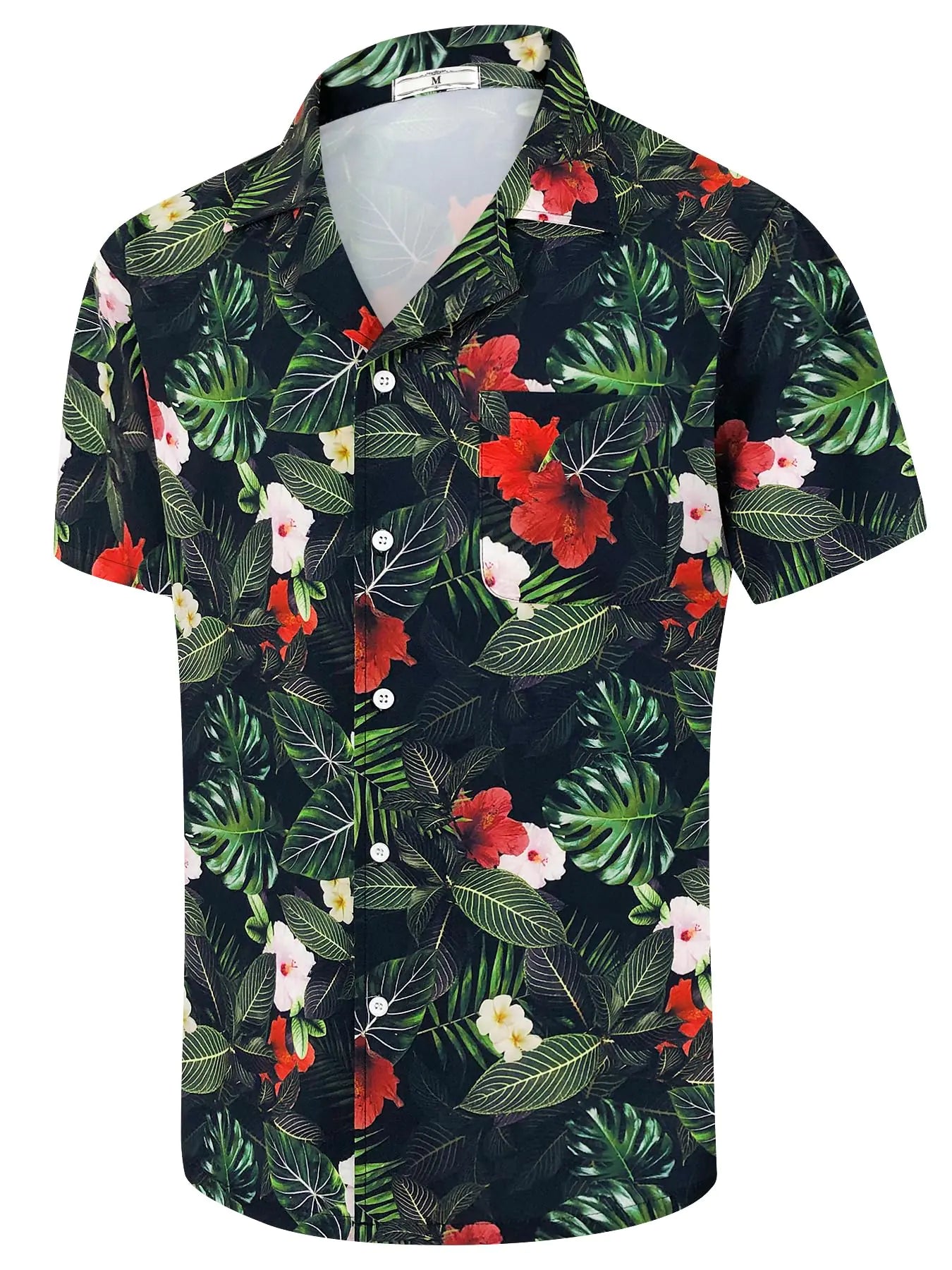 Hawaiian Shirts for Men Unisex Summer Beach Casual Short Sleeve Button Down Shirts Floral Vacation Print Aloha Shirts