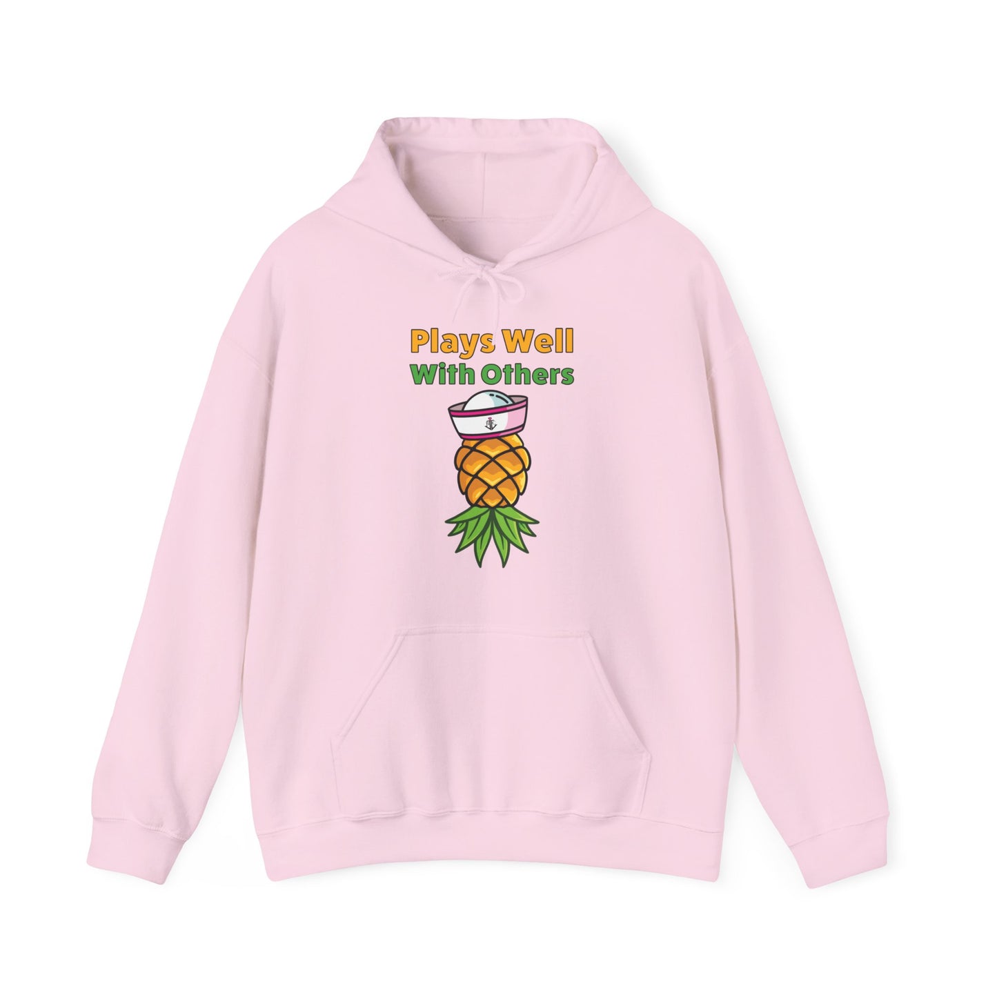 Upside Down Pineapple–Plays Well With Others–Unisex Heavy Blend™ Hooded Sweatshirt