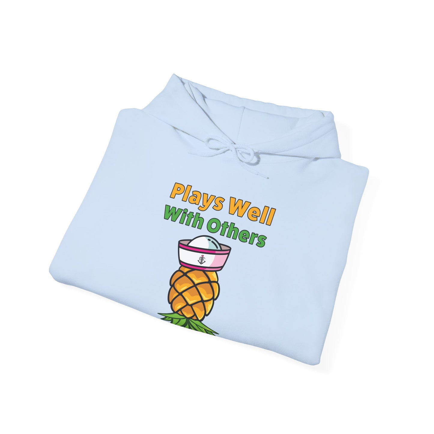 Upside Down Pineapple–Plays Well With Others–Unisex Heavy Blend™ Hooded Sweatshirt