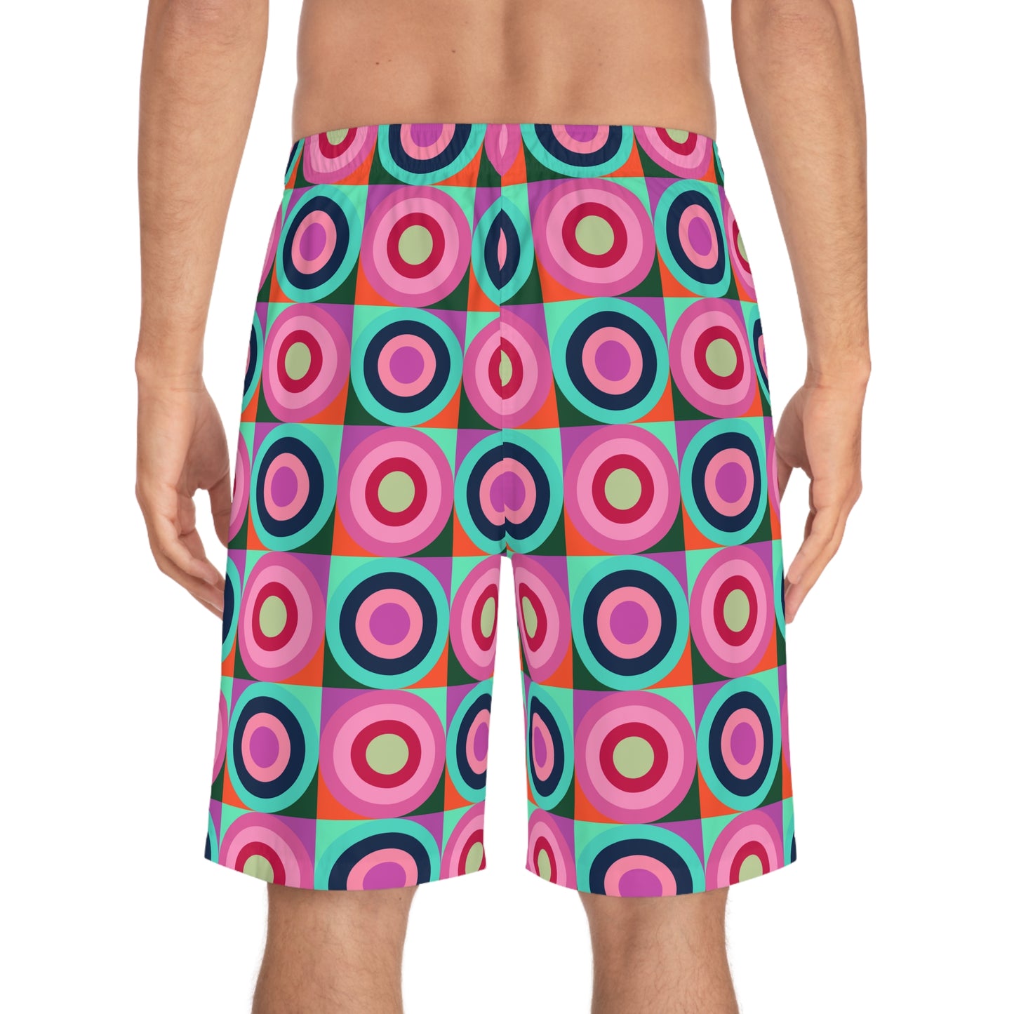 Multi Color Circle Pattern–Men's Board Shorts (AOP)