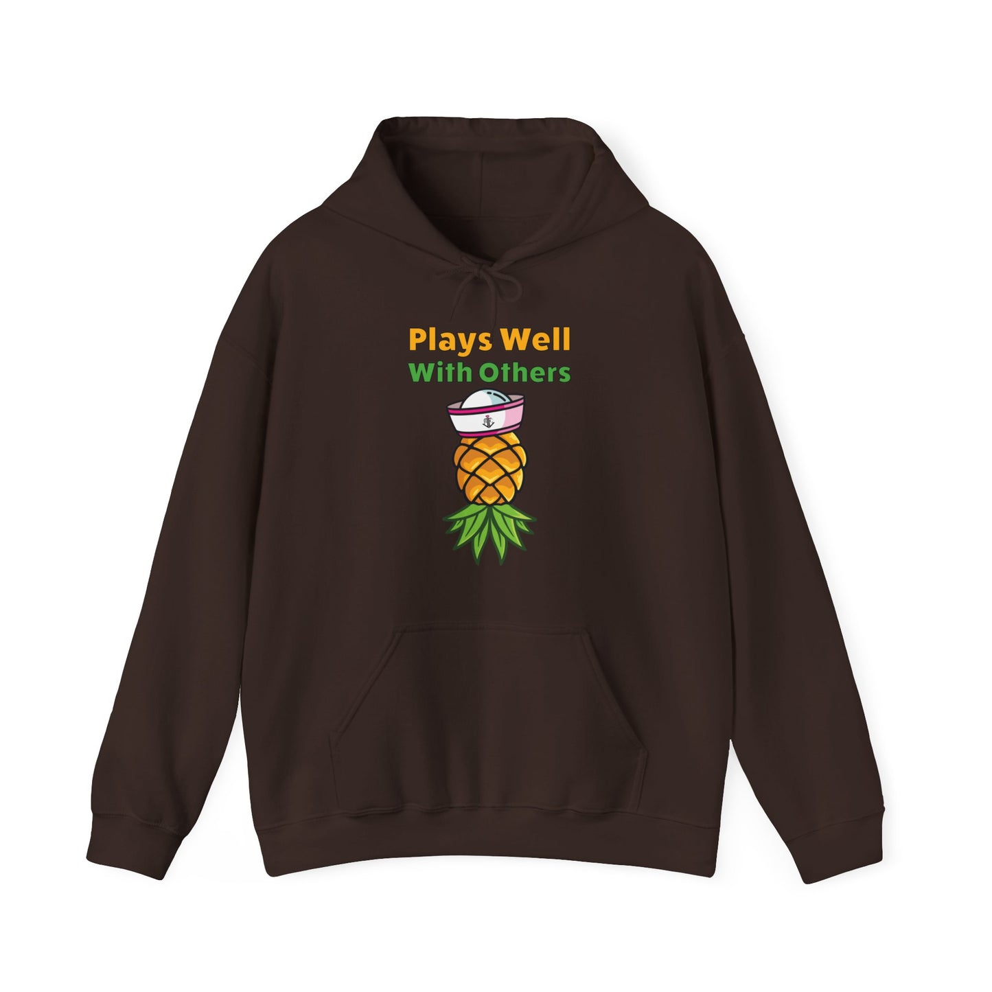 Upside Down Pineapple–Plays Well With Others–Unisex Heavy Blend™ Hooded Sweatshirt