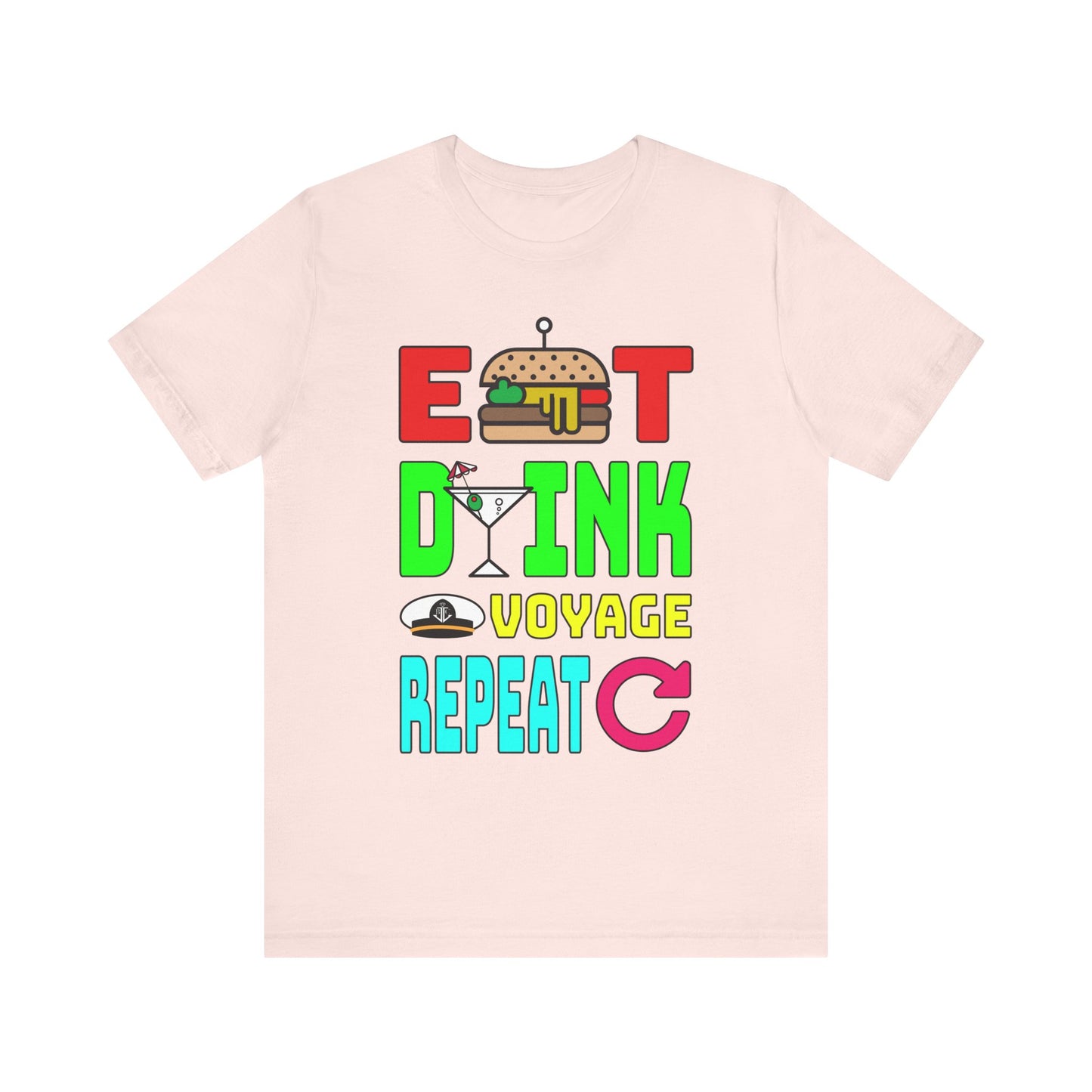 Eat Drink Voyage Repeat, Cocktail–Unisex Jersey Short Sleeve Tee–EXPRESS DELIVERY*