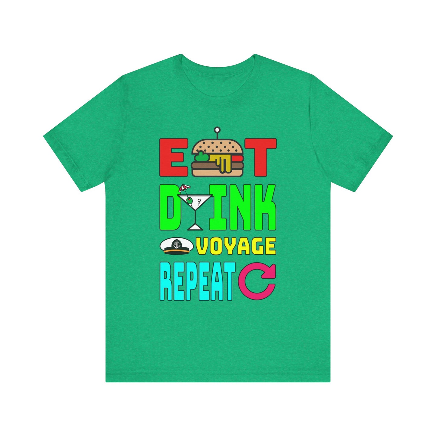 Eat Drink Voyage Repeat, Cocktail–Unisex Jersey Short Sleeve Tee–EXPRESS DELIVERY*