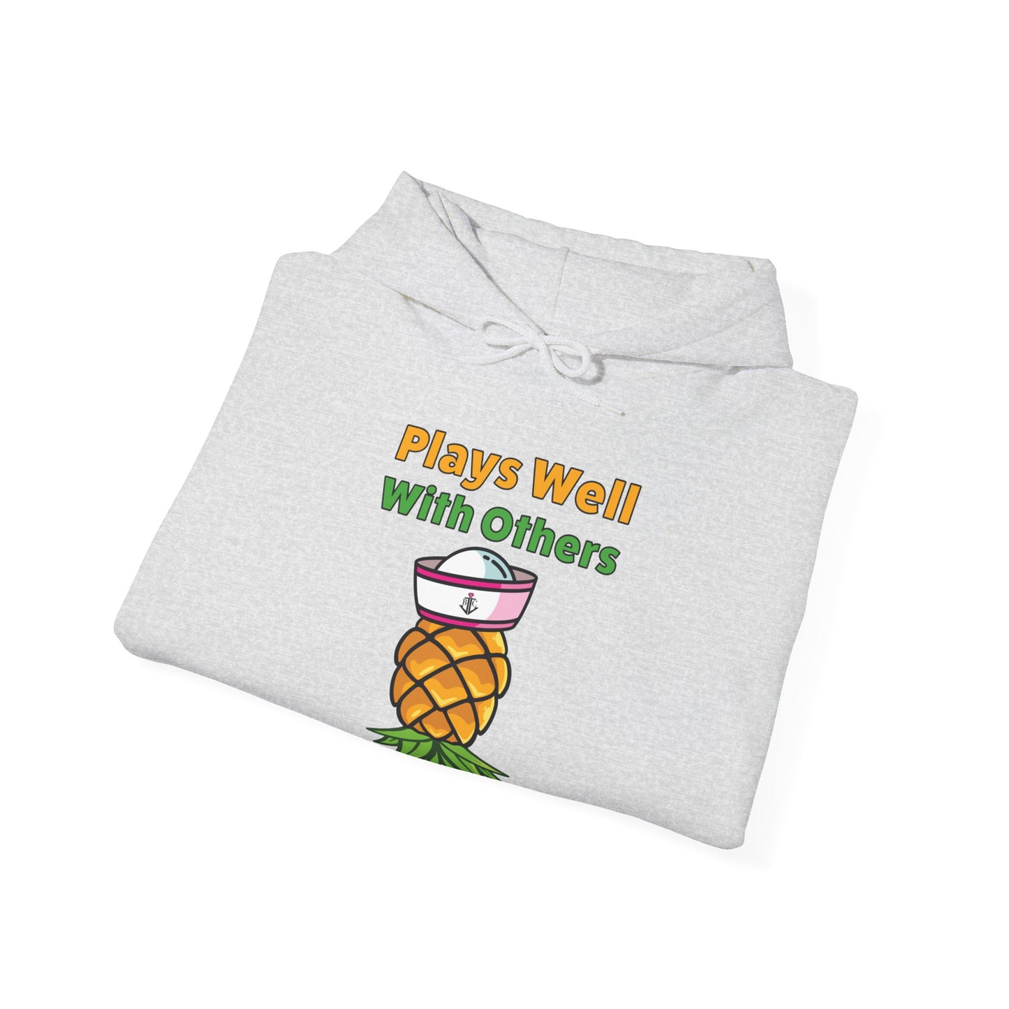 Upside Down Pineapple–Plays Well With Others–Unisex Heavy Blend™ Hooded Sweatshirt