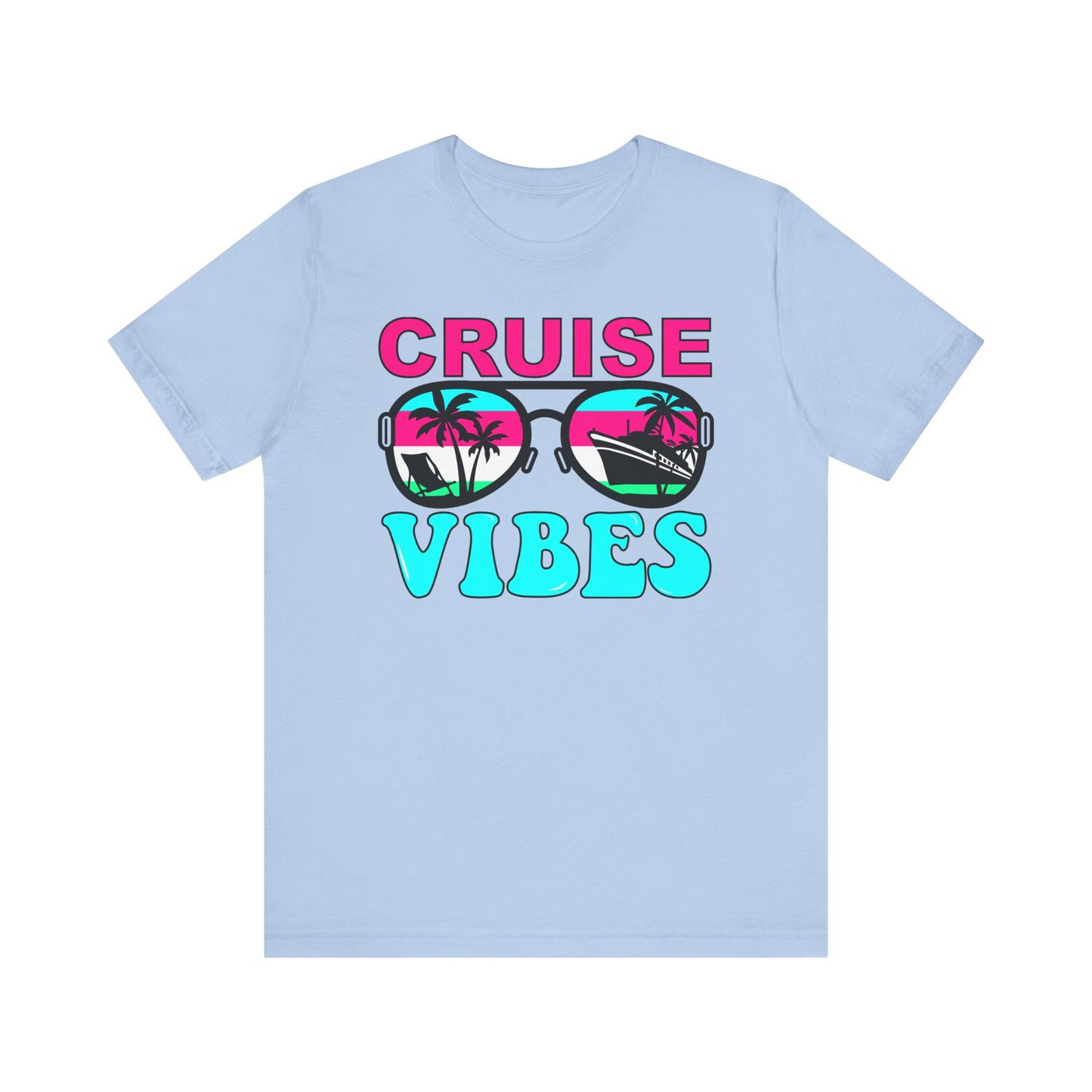 Cruise Vibes–Pink & Blue–Unisex Jersey Short Sleeve Tee–EXPRESS DELIVERY*