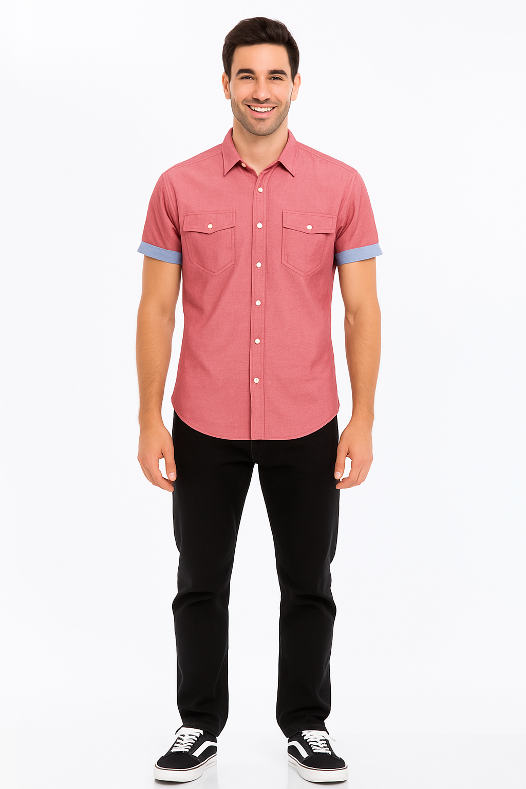 Weiv Men's Casual Short Sleeve Two Tone Shirts