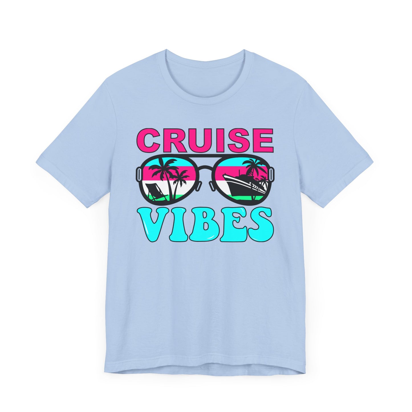 Cruise Vibes–Pink & Blue–Unisex Jersey Short Sleeve Tee–EXPRESS DELIVERY*