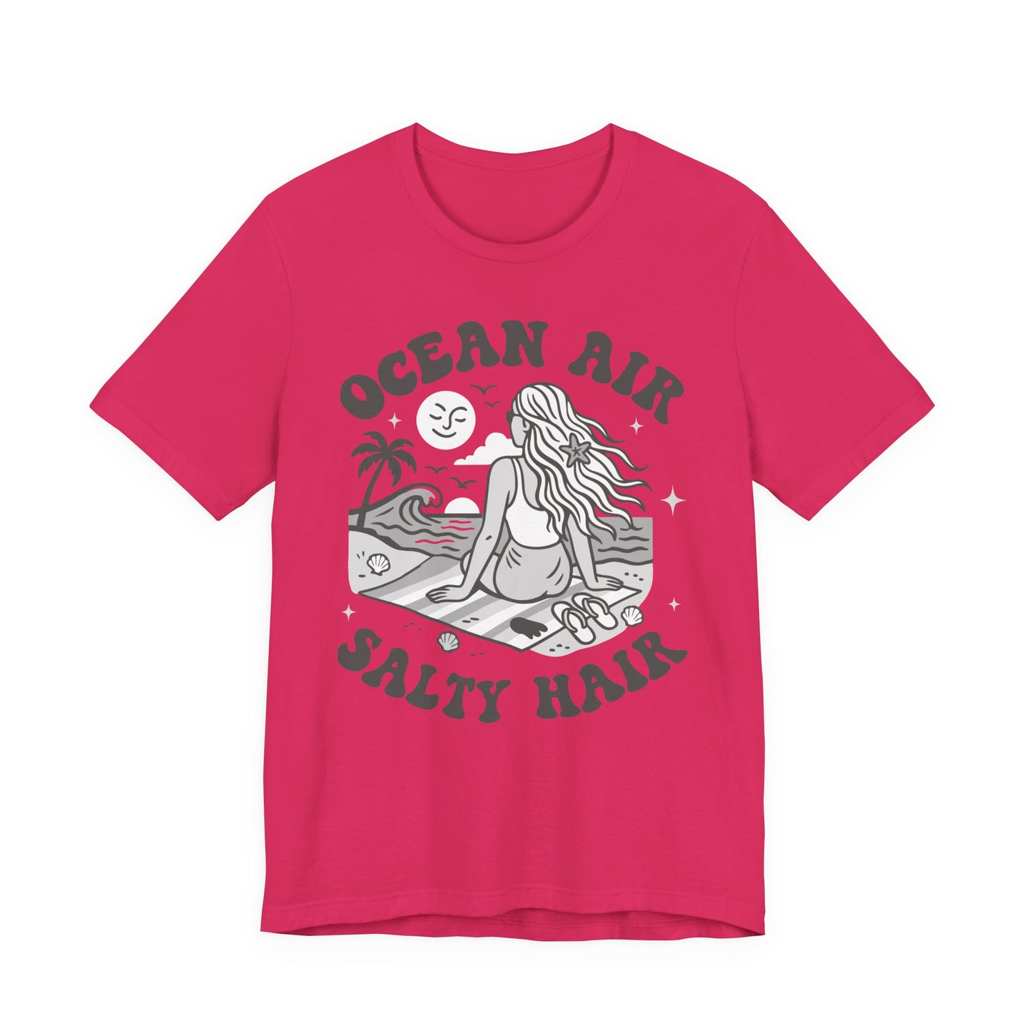 Ocean Air Salty Hair White–Unisex Jersey Short Sleeve Tee–EXPRESS DELIVERY*