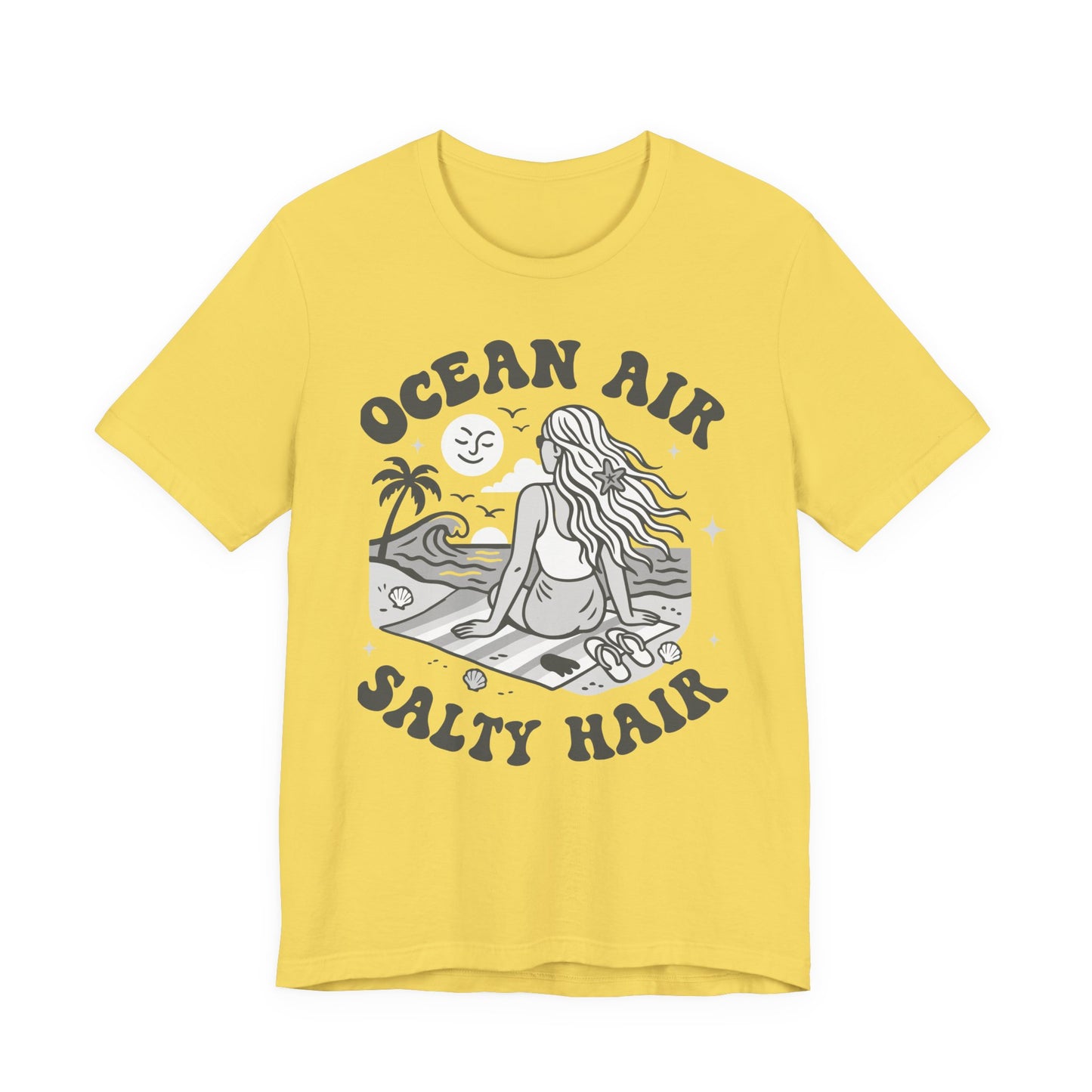 Ocean Air Salty Hair White–Unisex Jersey Short Sleeve Tee–EXPRESS DELIVERY*