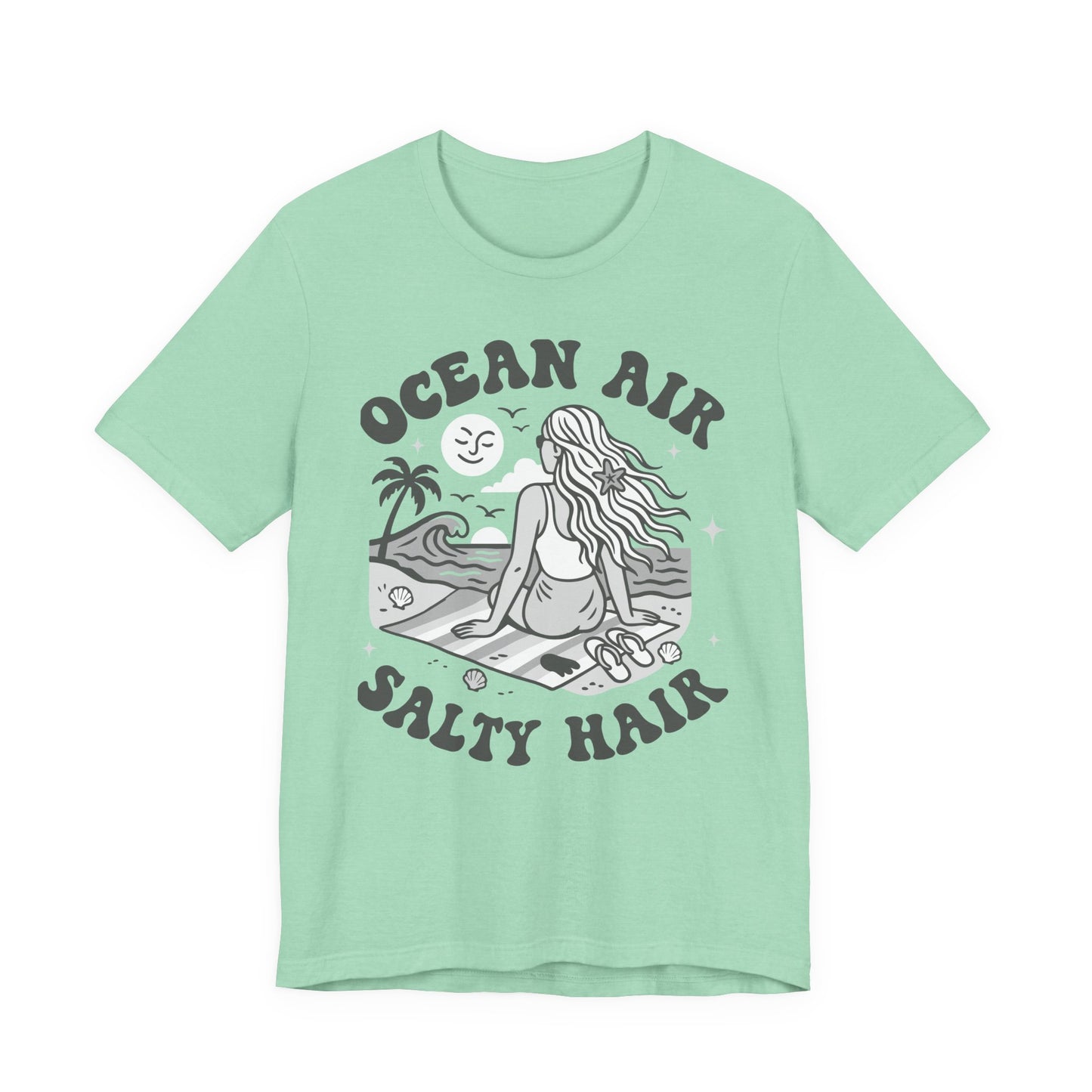 Ocean Air Salty Hair White–Unisex Jersey Short Sleeve Tee–EXPRESS DELIVERY*