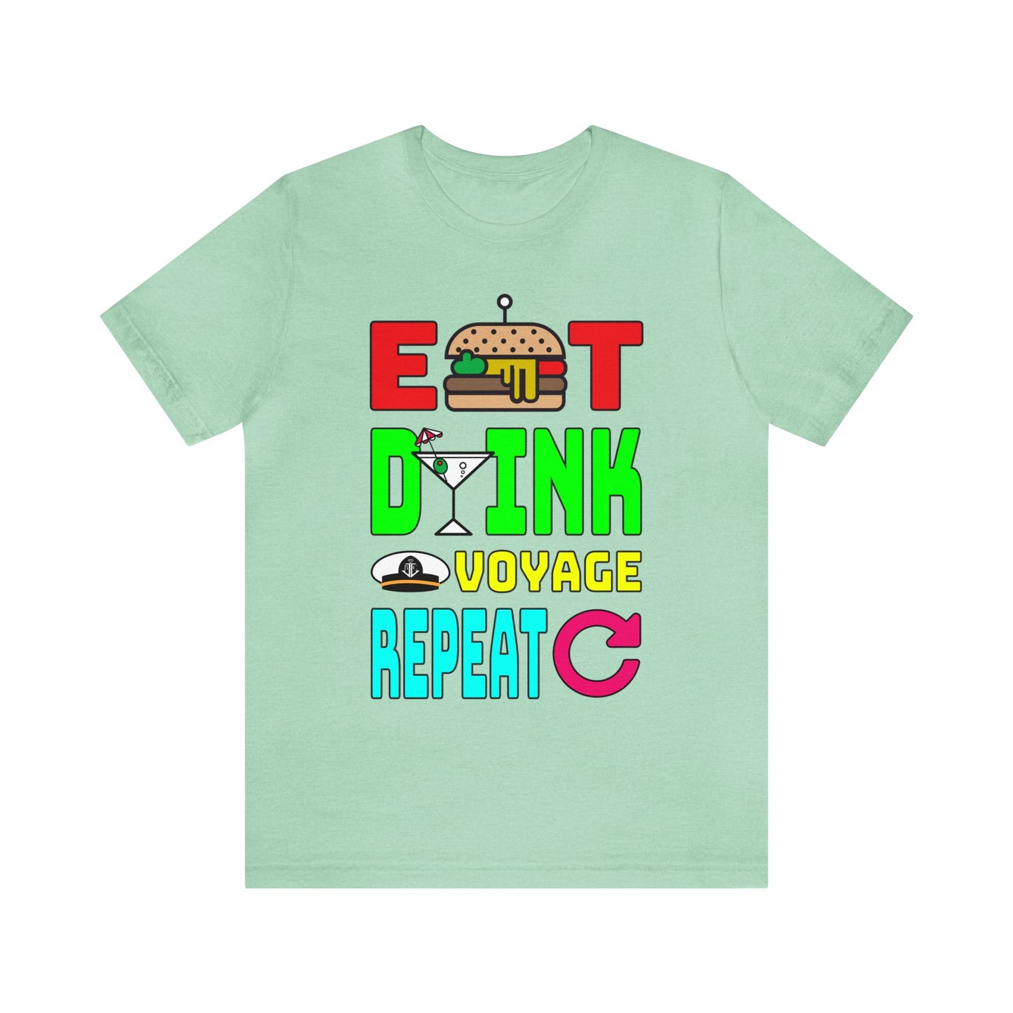 Eat Drink Voyage Repeat, Cocktail–Unisex Jersey Short Sleeve Tee–EXPRESS DELIVERY*