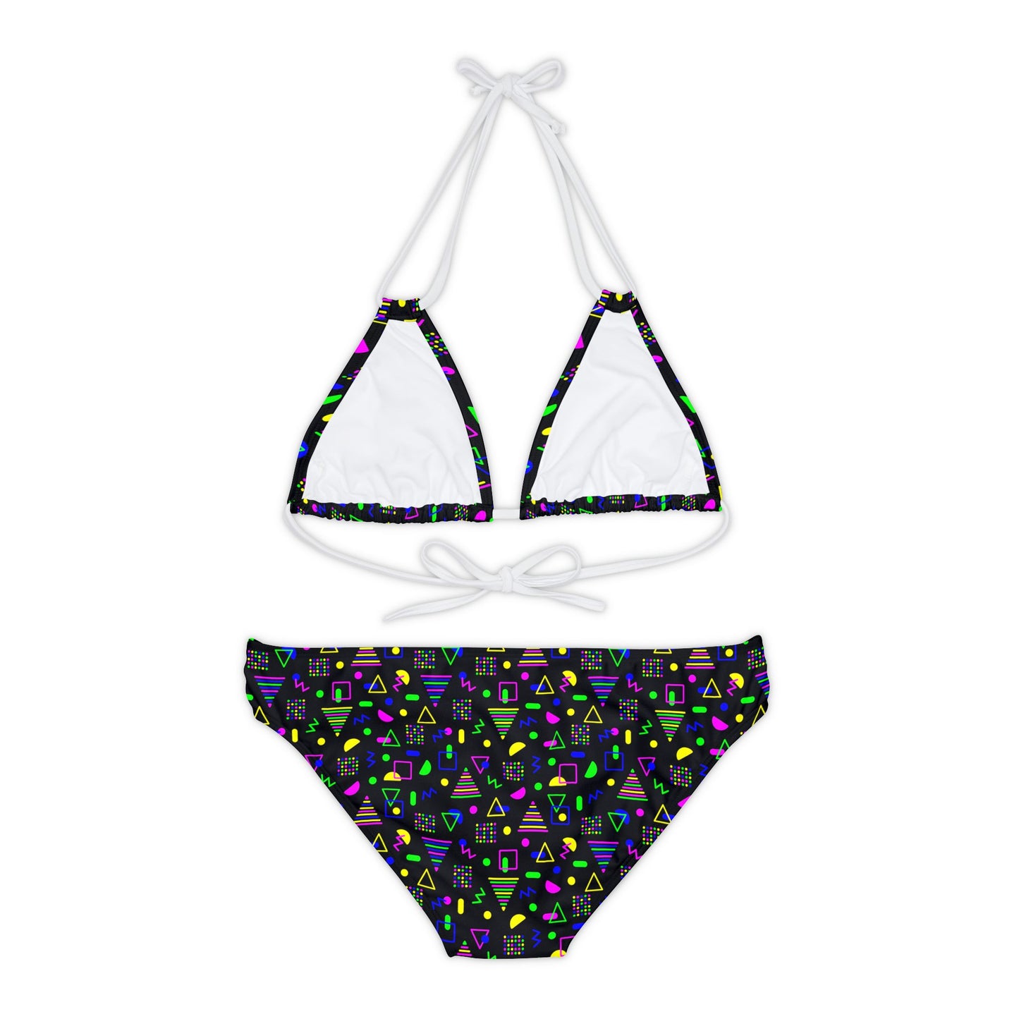 Neon Shapes–Strappy Bikini Set (AOP)