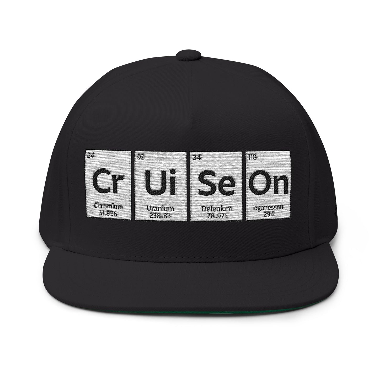 Cruise On-Embroidered Flat Bill Cap