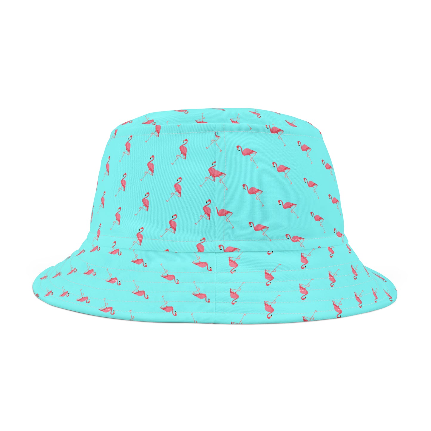 Pink Flamingos Babe Blue–Bucket Hat (AOP)