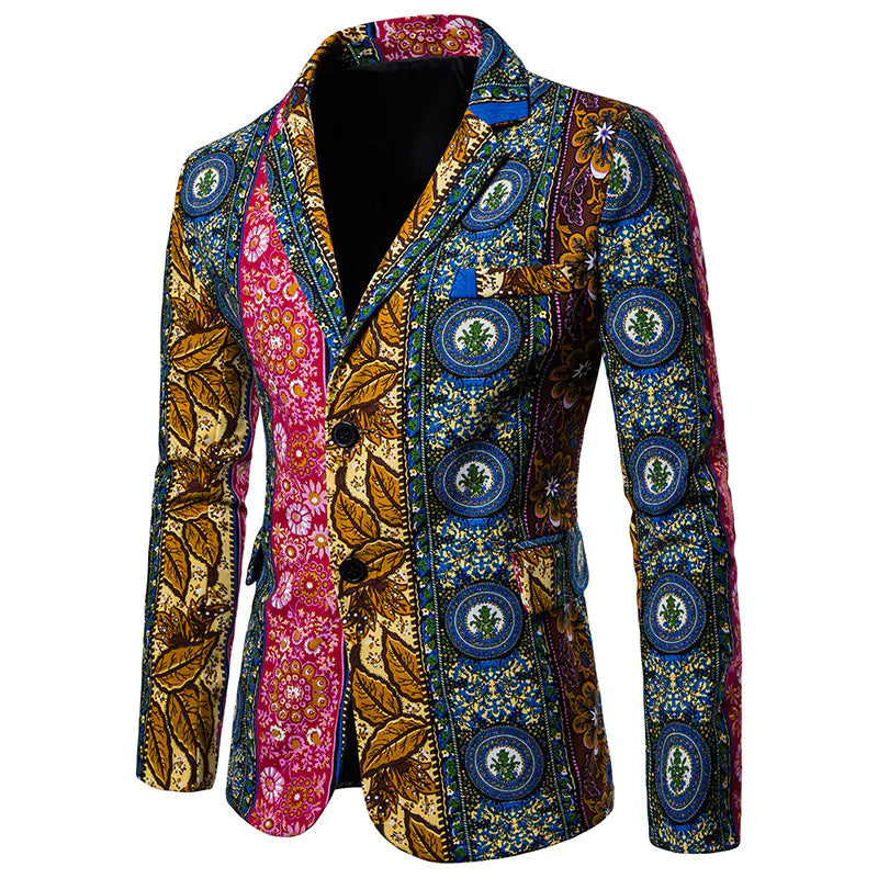 Men's African Print Suit for Nightclub Wear
