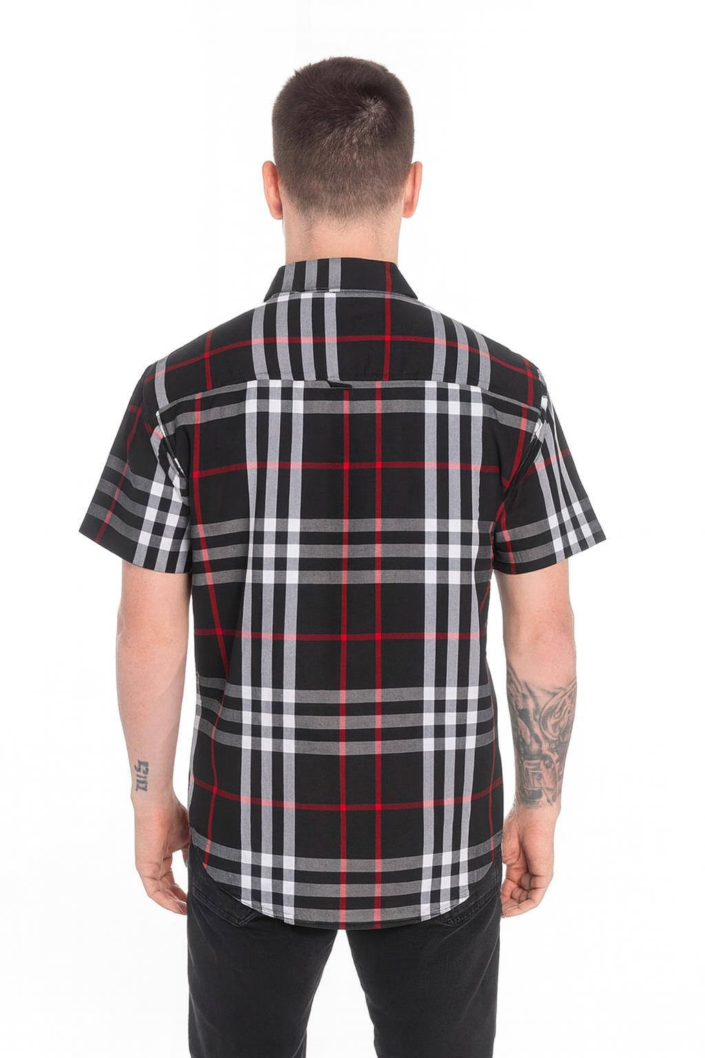 Weiv Men's Casual Short Sleeve Checker Shirts