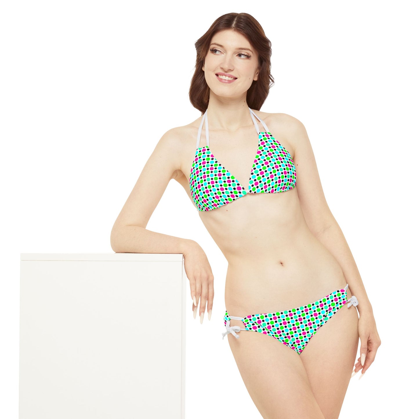 Tropical Circle Pattern v2–Strappy Bikini Set (AOP)