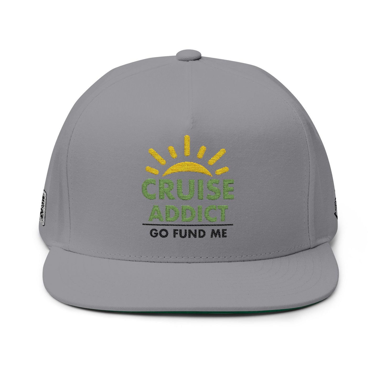 Cruise Addict Black-Go Fund Me-Embroidered Flat Bill Cap