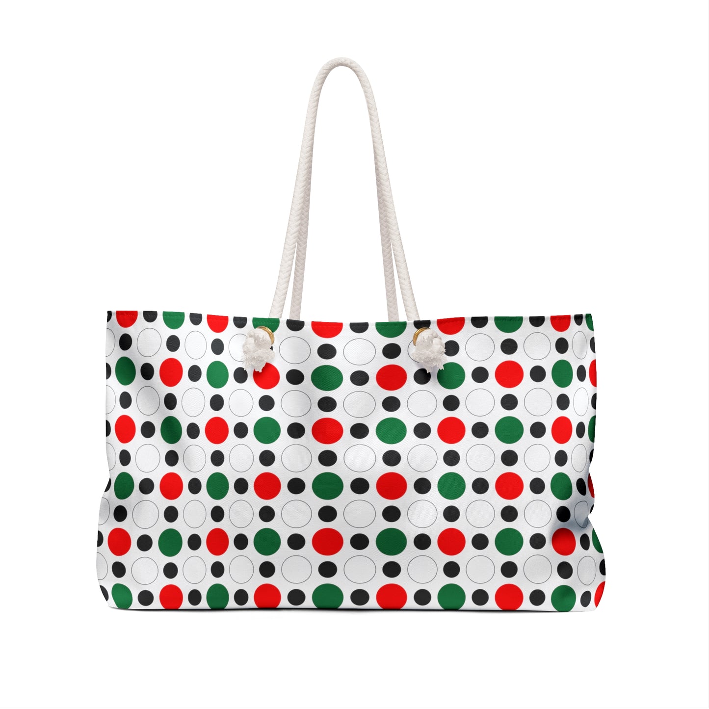 Green White Red Circle Pattern–Weekender Bag